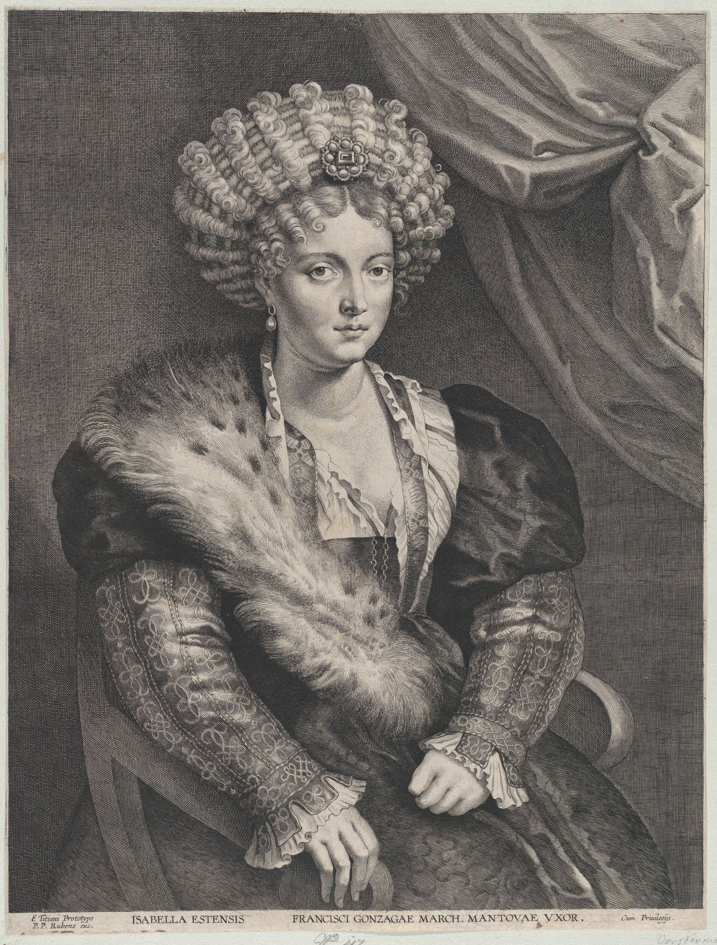 Portrait of Isabella d'Este by Lucas Vorsterman I