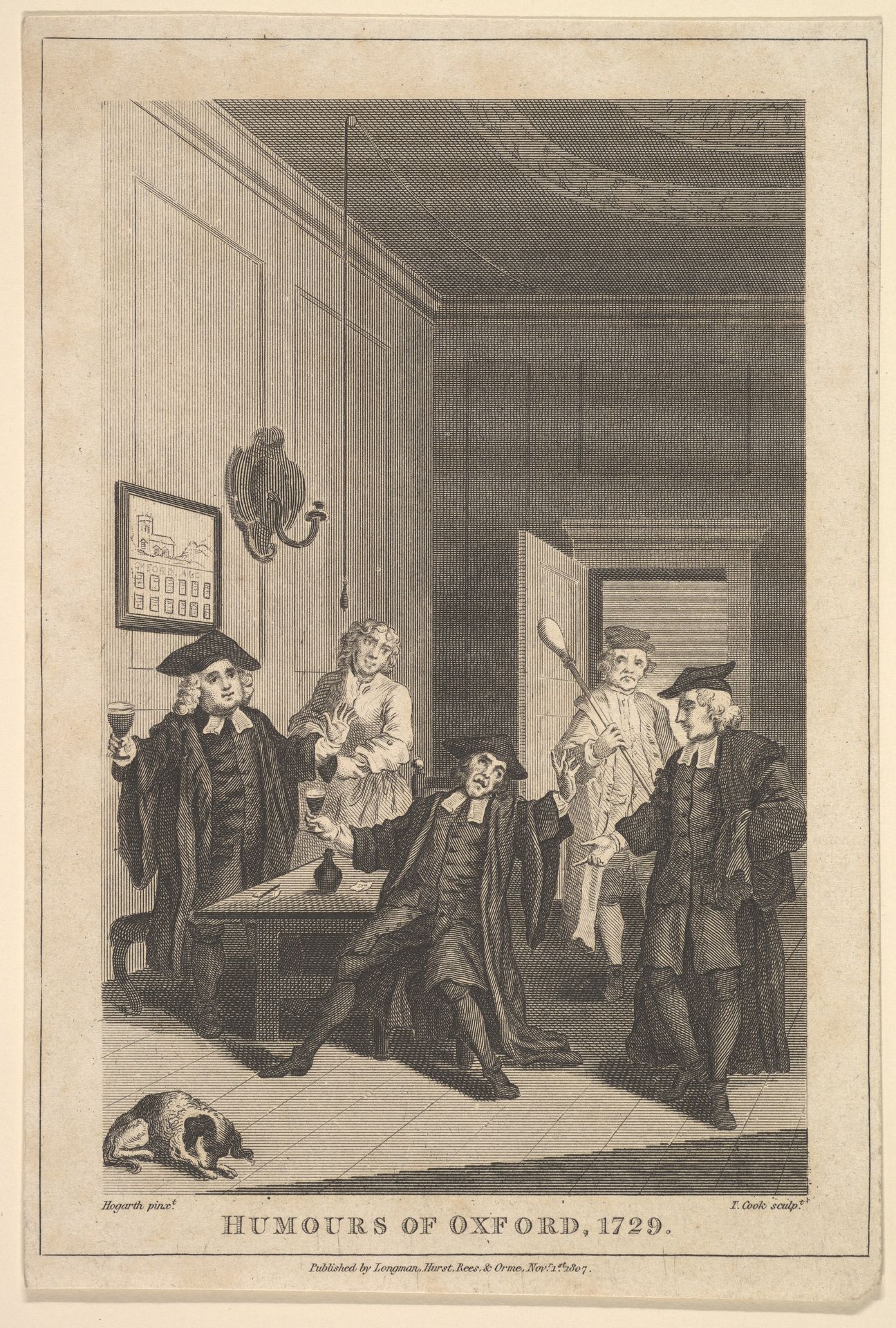 Frontispiece to "The Humours of Oxford" by William Hogarth