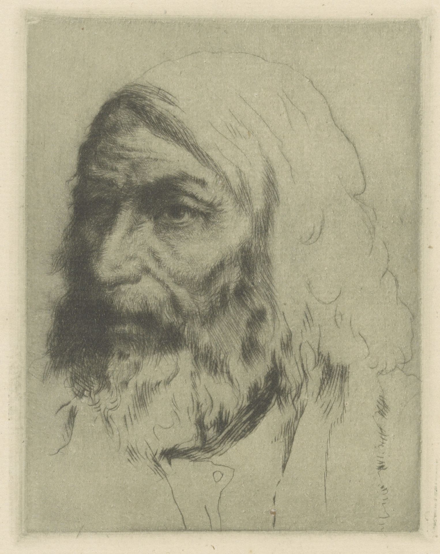 Oude man met baard by Frans Hermesdorf