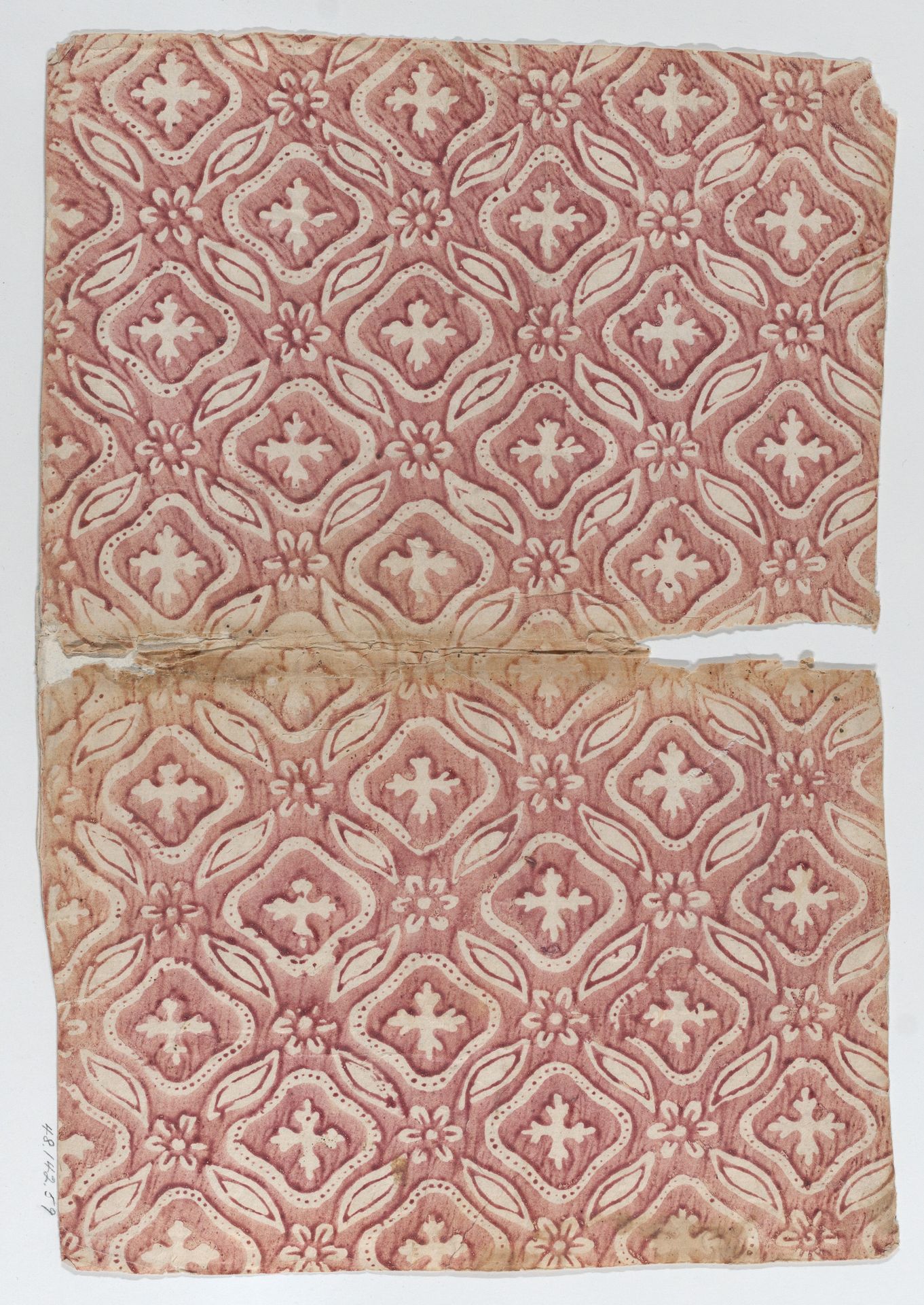Book cover with red floral and abstract pattern by Anonymous