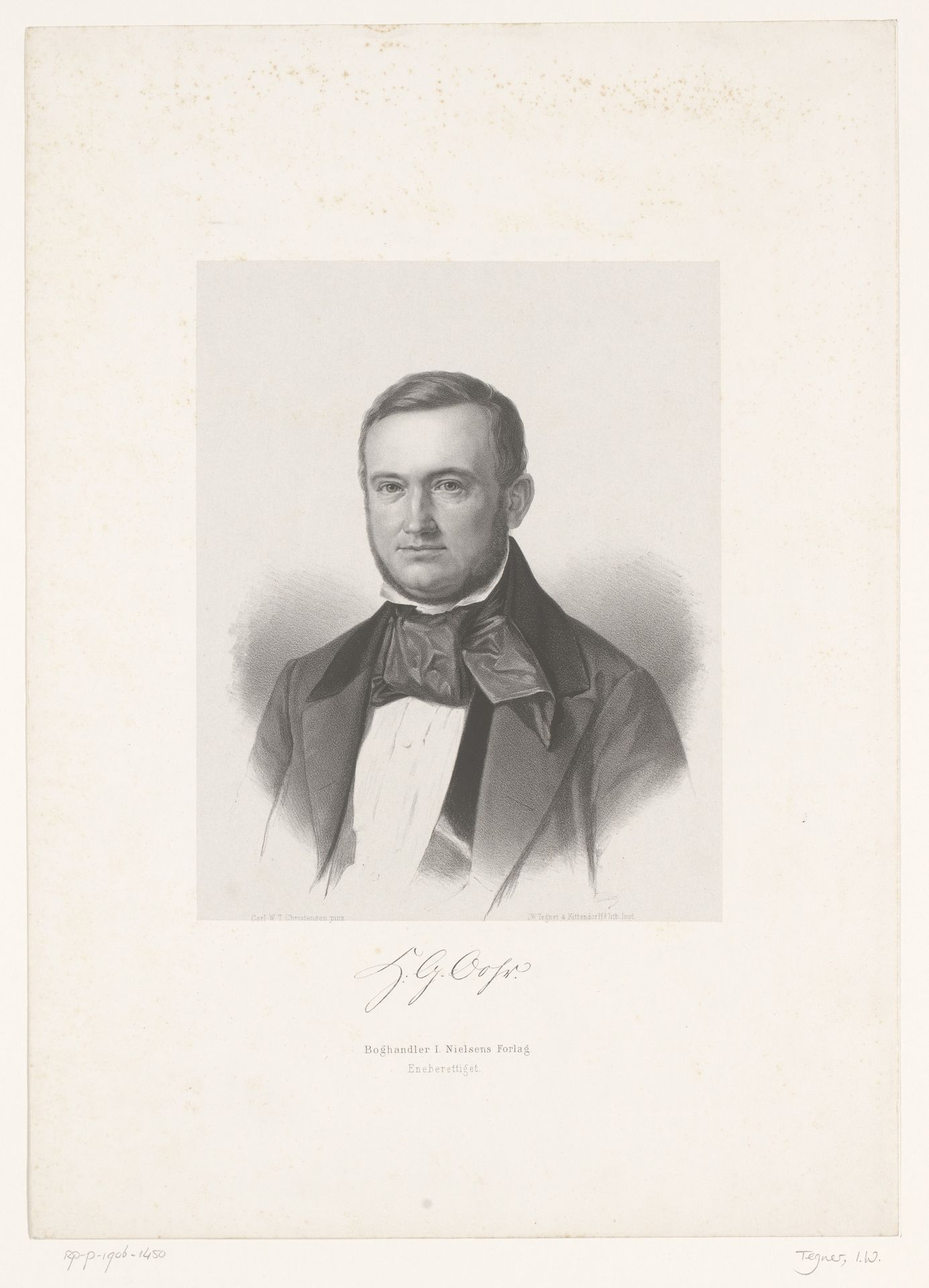 Portret van een onbekende man, mogelijk H.G. Oofw by Isaac Wilhelm Tegner