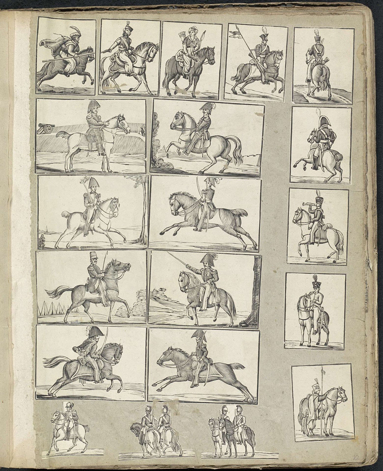 Albumblad met diverse voorstellingen by Alexander Cranendoncq
