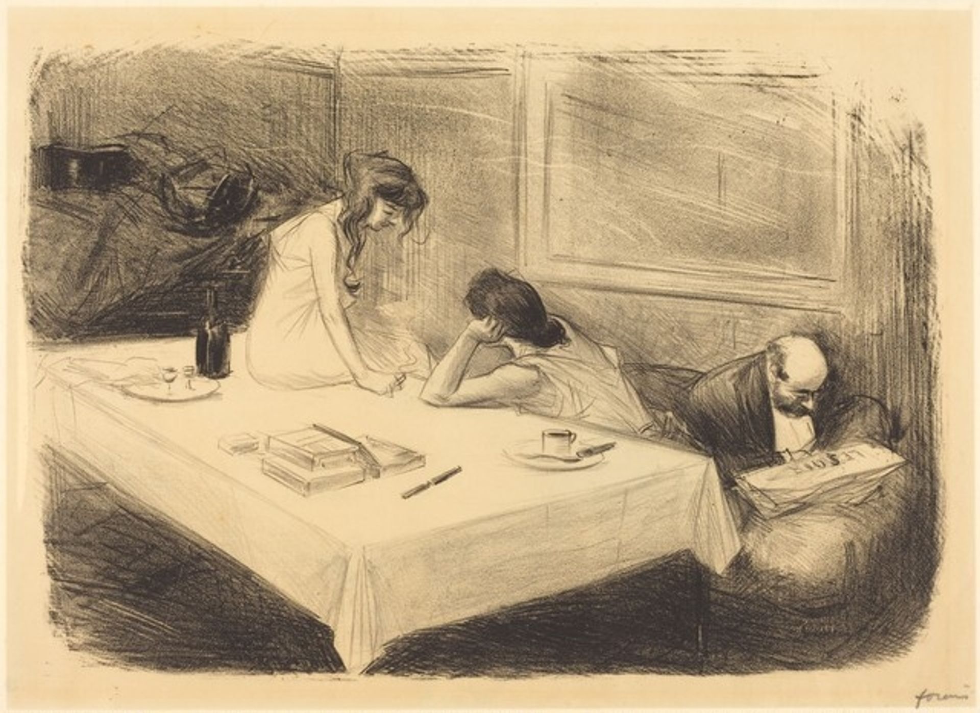 The Private Room (first plate) by Jean-Louis Forain