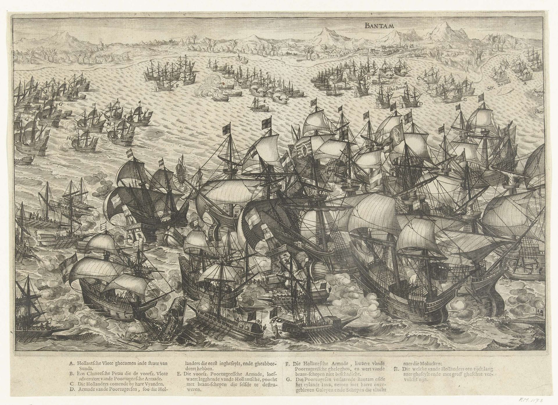 Overwinning op de Portugese vloot voor Bantam, 1601 by Bartholomeus Willemsz. Dolendo
