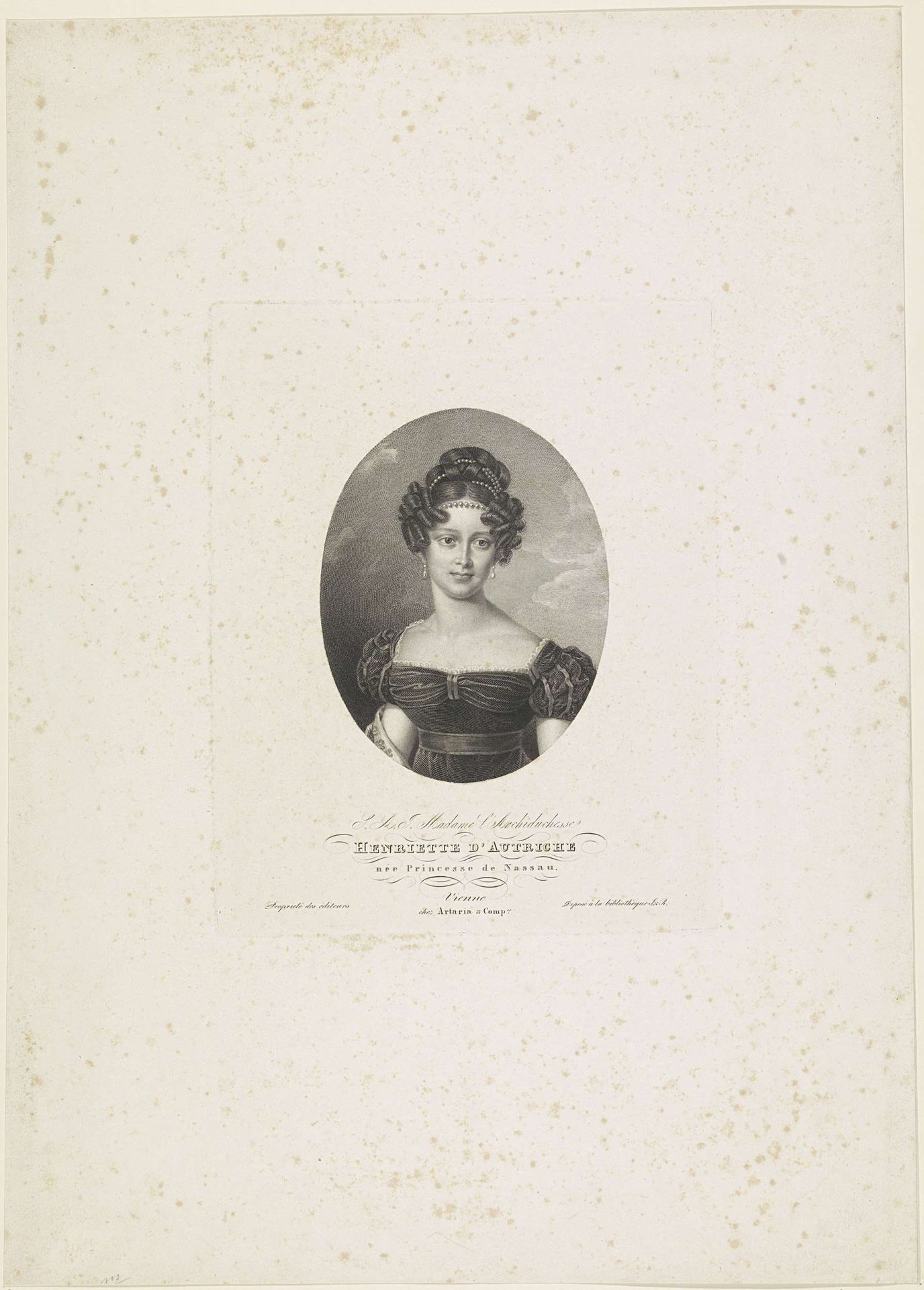 Portret van Henriëtte van Nassau-Weilburg by Anonymous