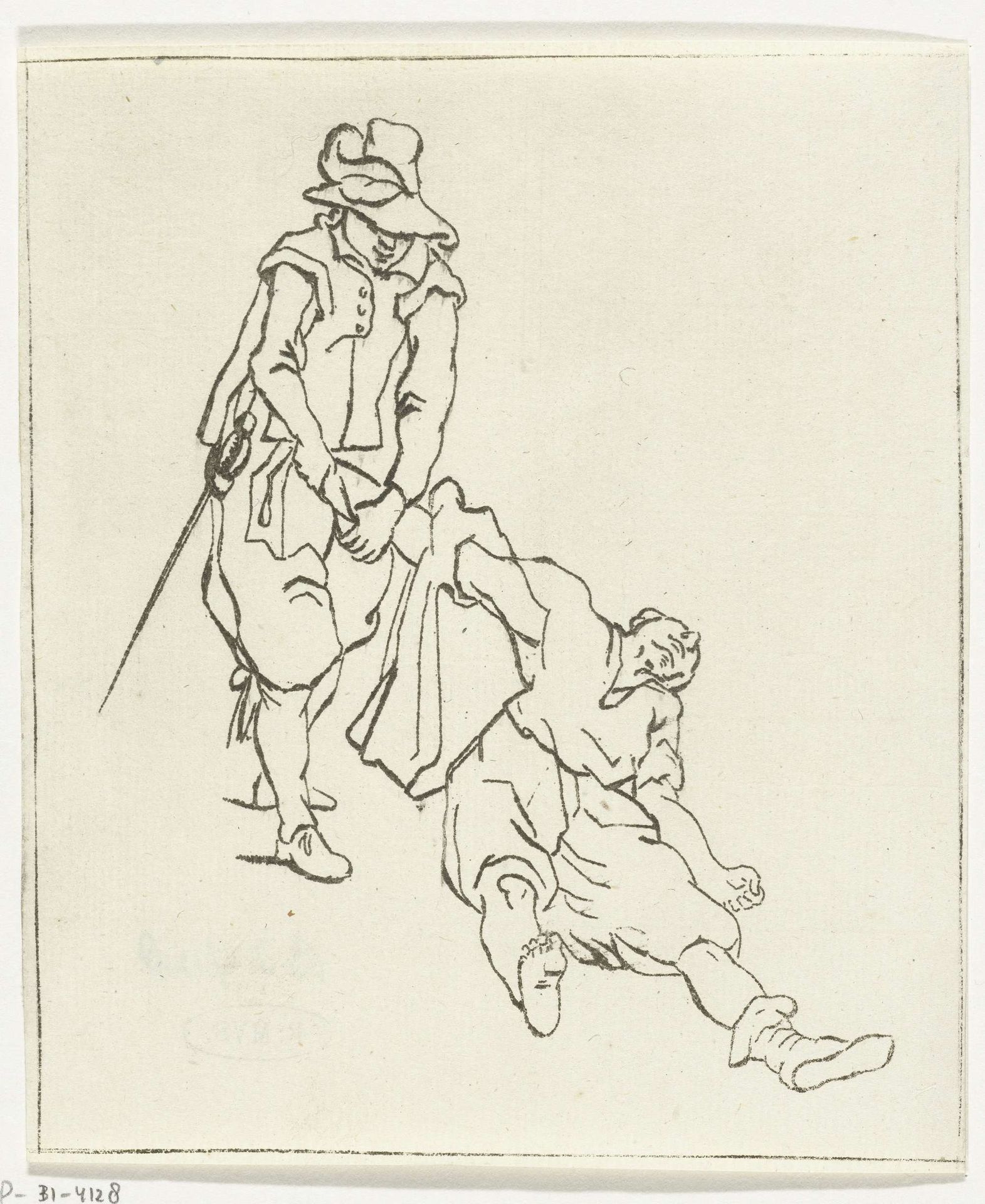 Soldaat rooft kleed van gesneuvelde by Anthonie van den Bos