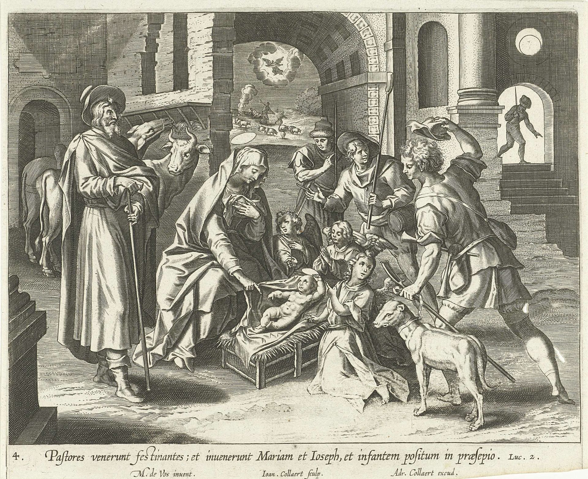 Aanbidding door de herders by Jan (II) Collaert