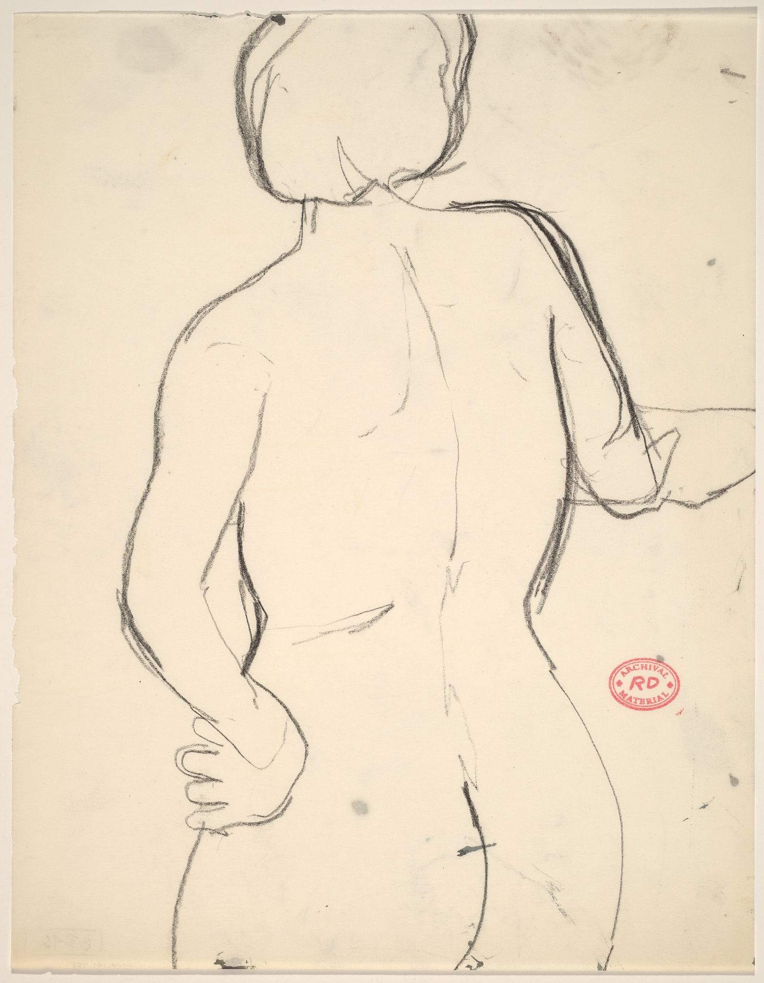 Untitled [back of female nude: head to buttocks] by Richard Diebenkorn