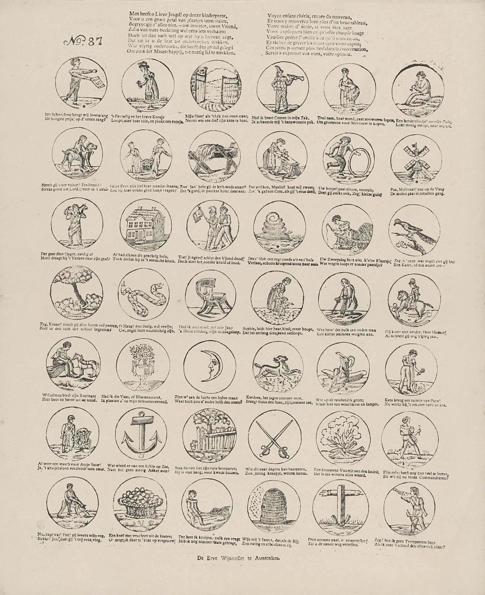 Men heeft o lieve jeugd! op deeze kinderprent, / Voor u een groot getal van plaatjes laten malen [(...)] by Erve Wijsmuller