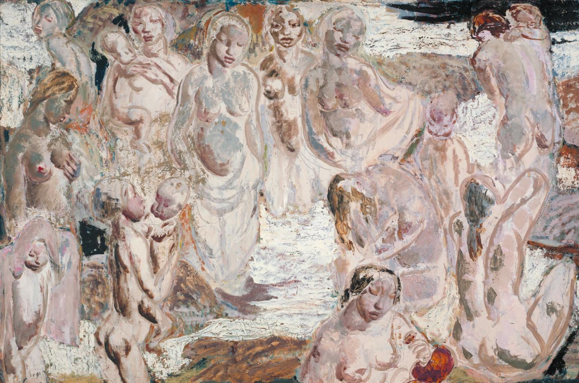 Bathing Scene, Bali by  Ian Fairweather