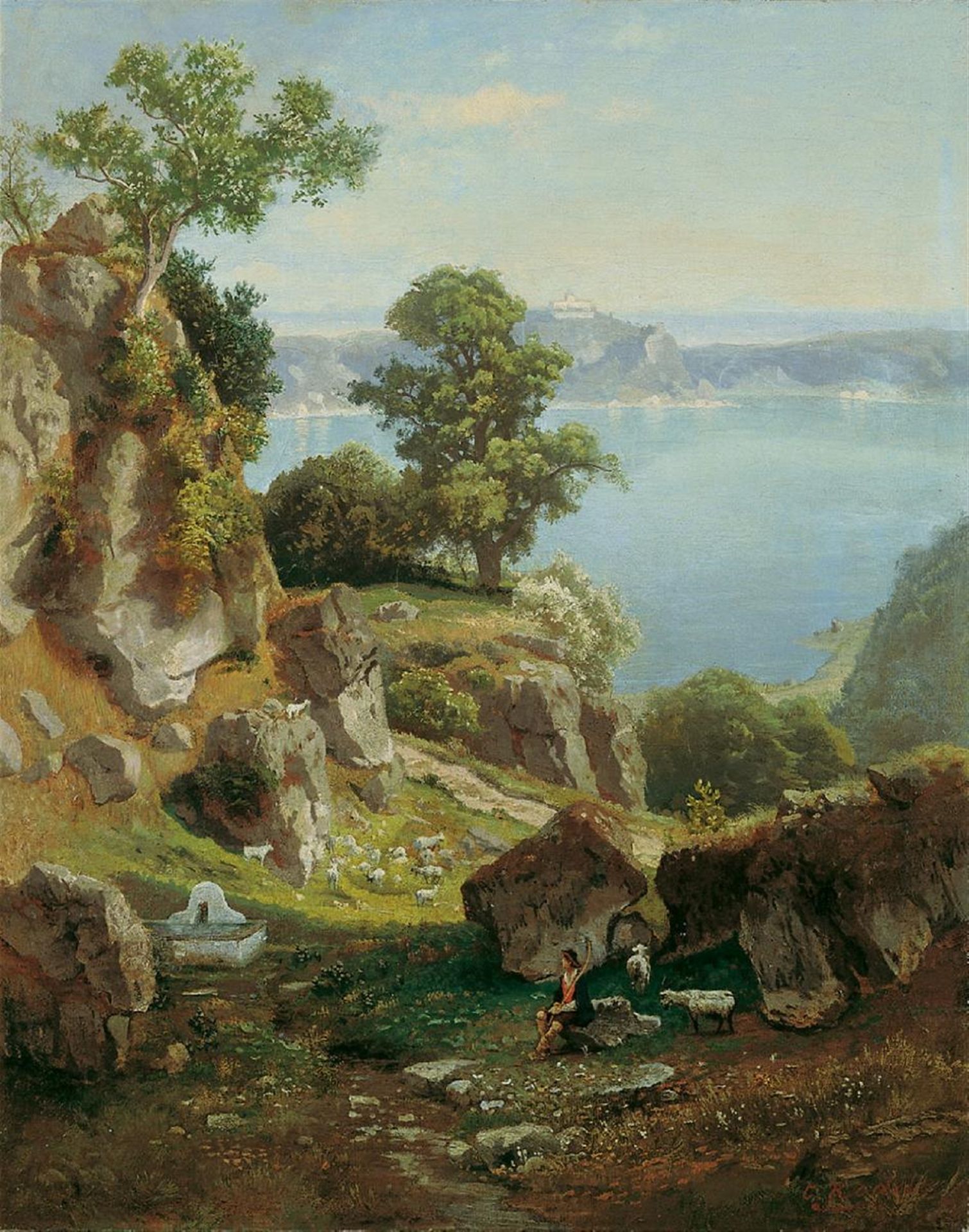 At the lake of Nemi by Carl Gustav Rodde