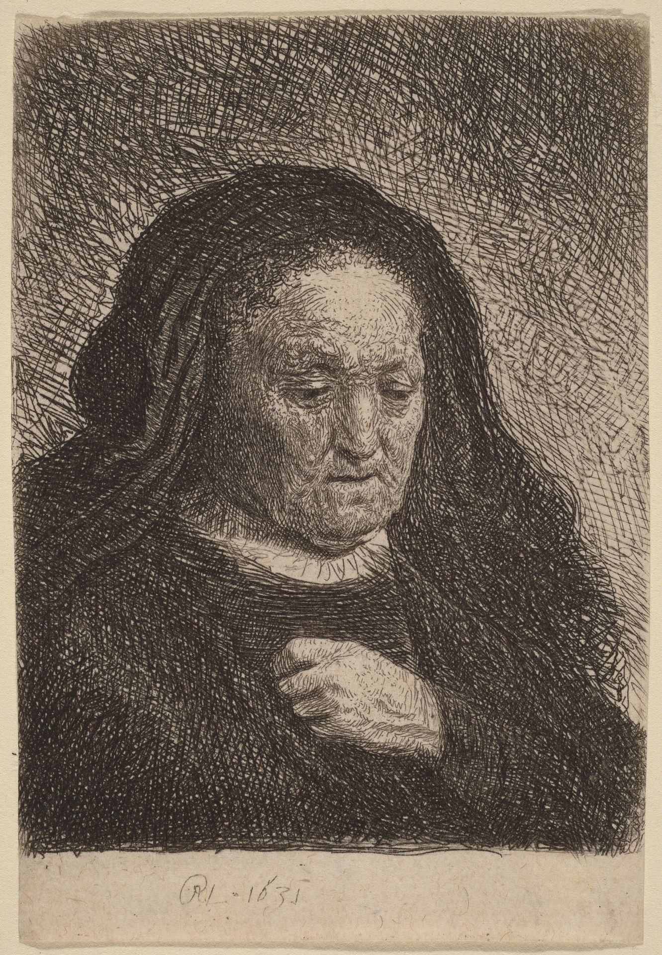 The Artist's Mother with Her Hand on Her Chest by Rembrandt van Rijn