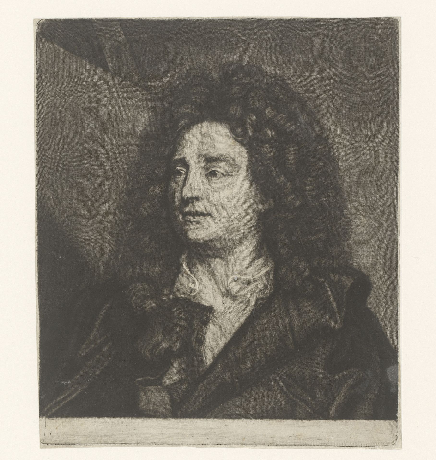 Portret van een onbekende man met pruik, mogelijk een schilder by Anonymous