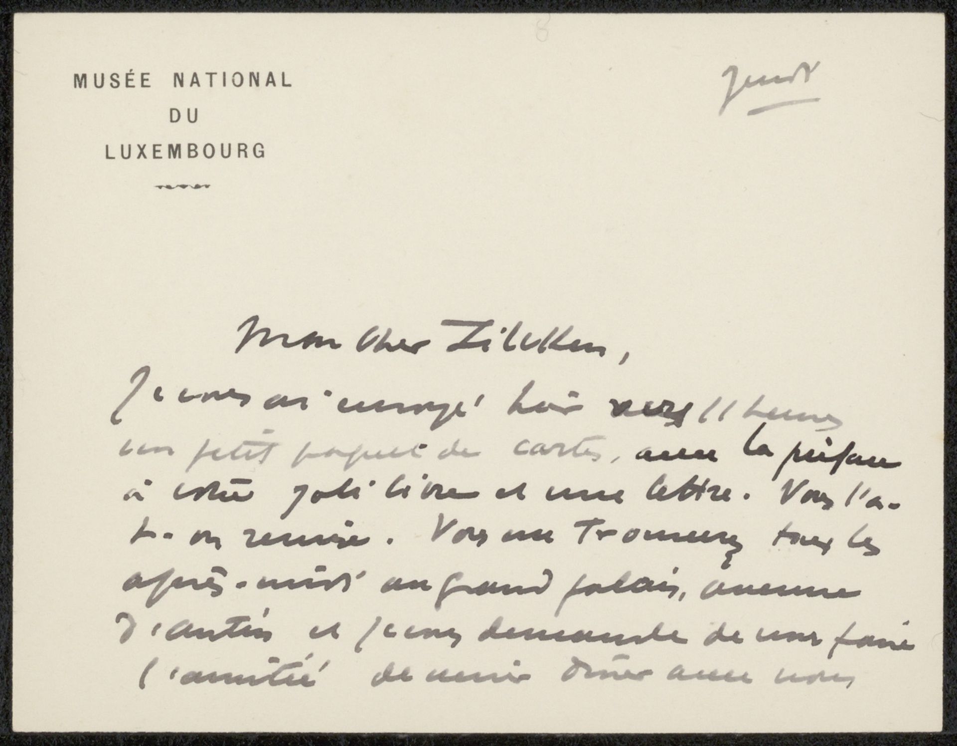 Brief aan Philip Zilcken by Léonce Bénédite