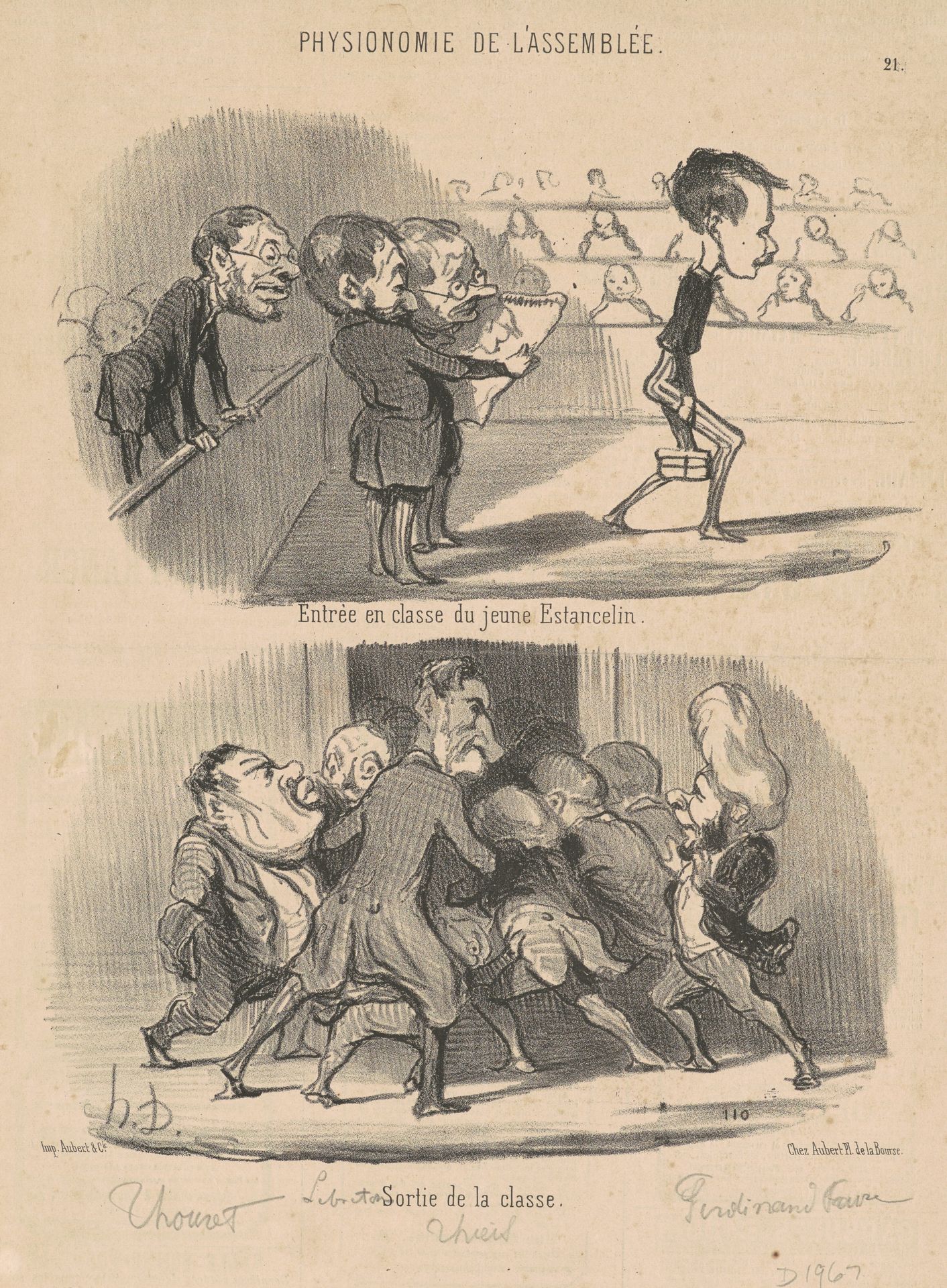 Entrée en classe du jeune Estancelin by Honoré Daumier