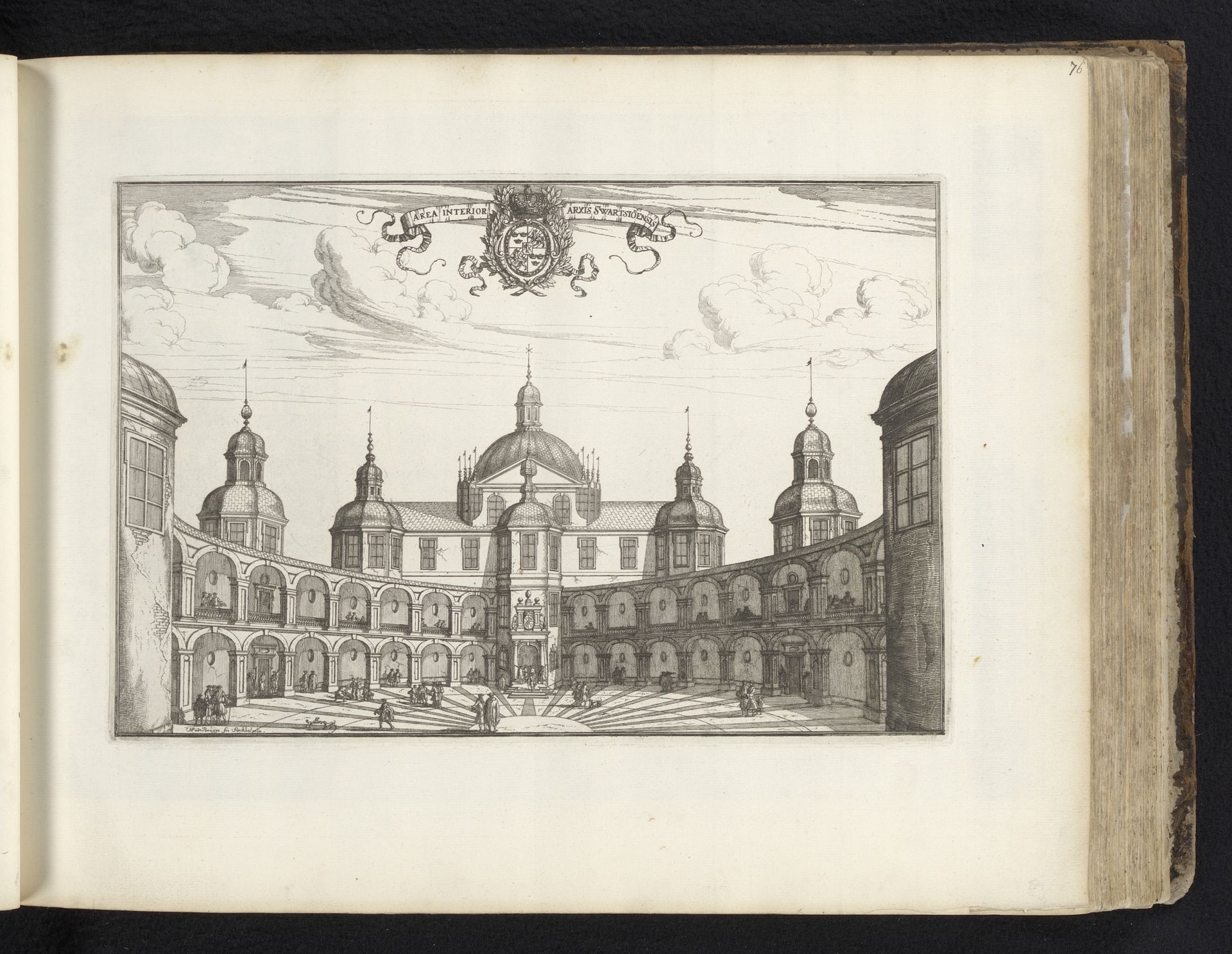 Binnenplaats van het paleis van Svartsjö by Herman Padtbrugge