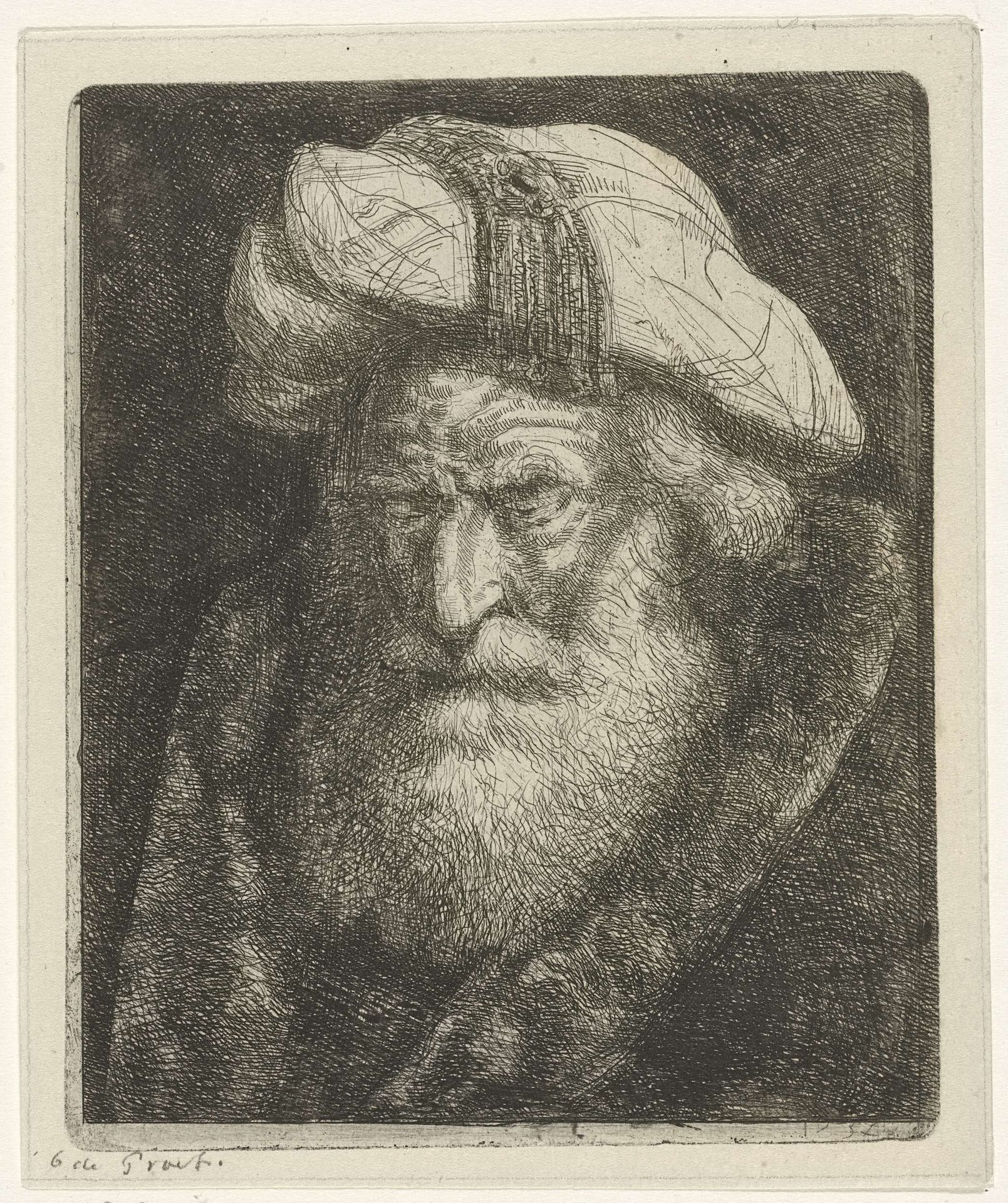 Oude man met baard by Jacobus Ludovicus Cornet