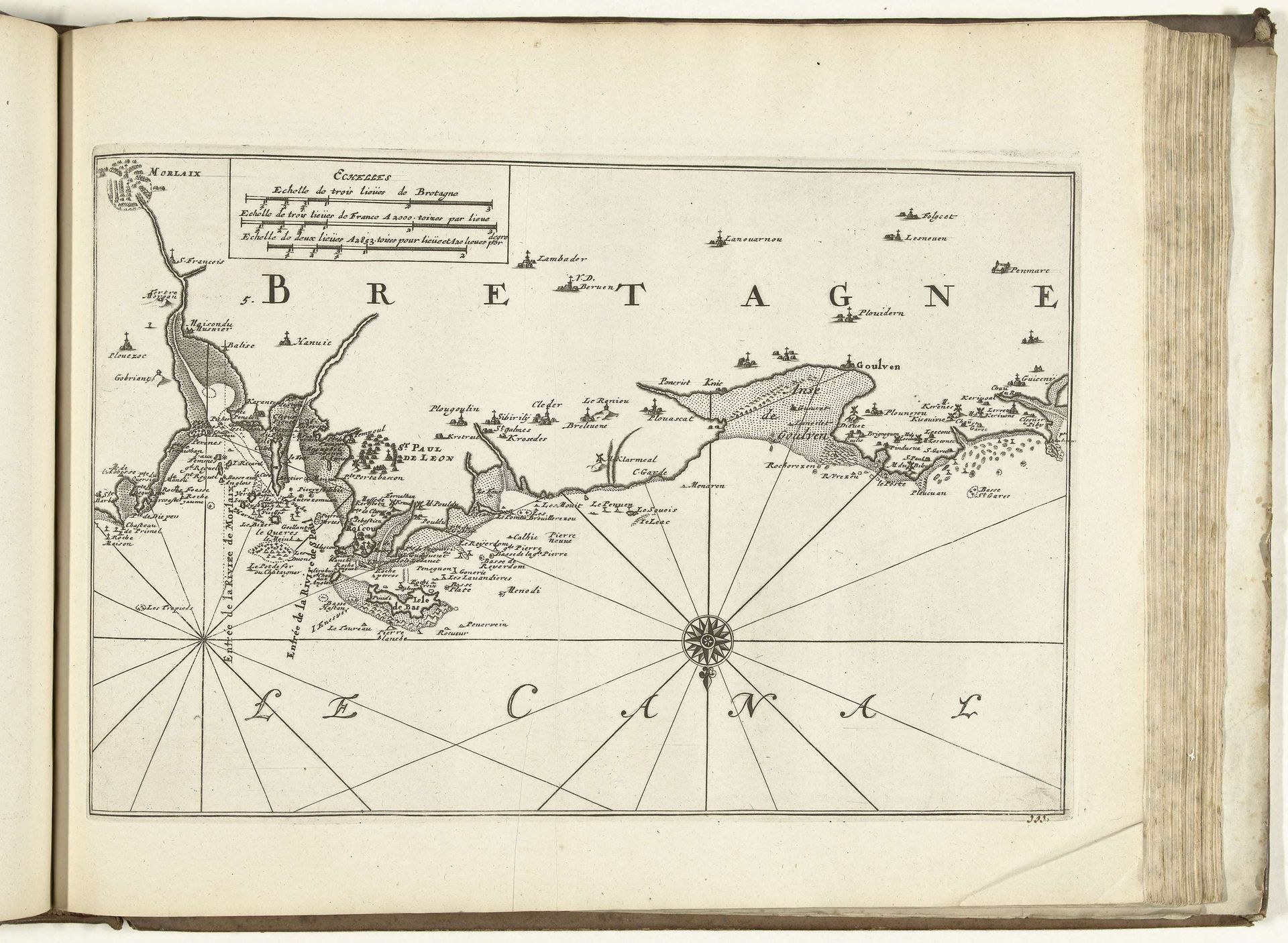 Kaart van de noordkust van Bretagne, 1726 by Anonymous