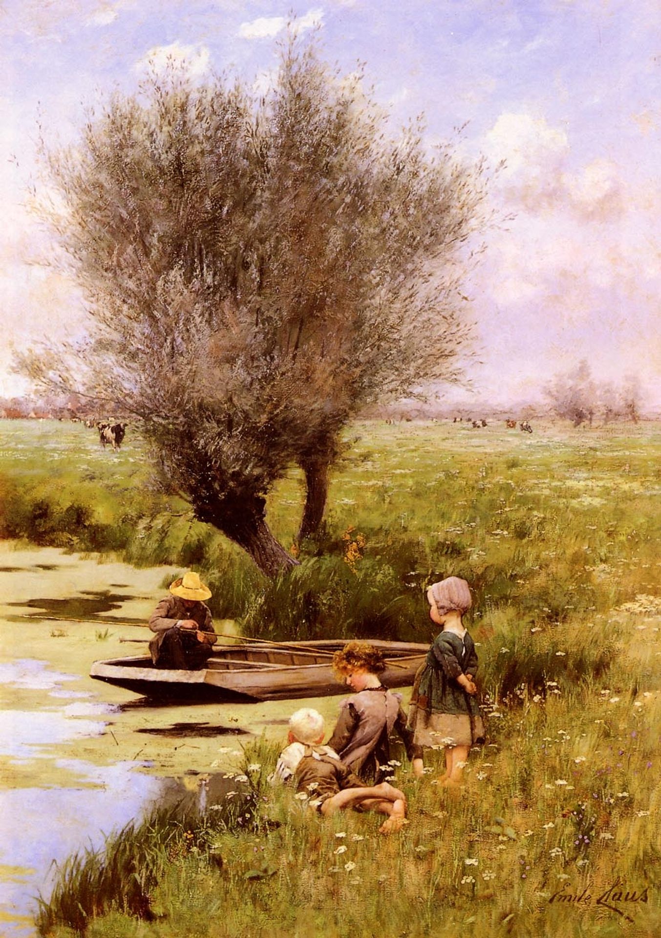 Afternoon Along The River by Emile Claus