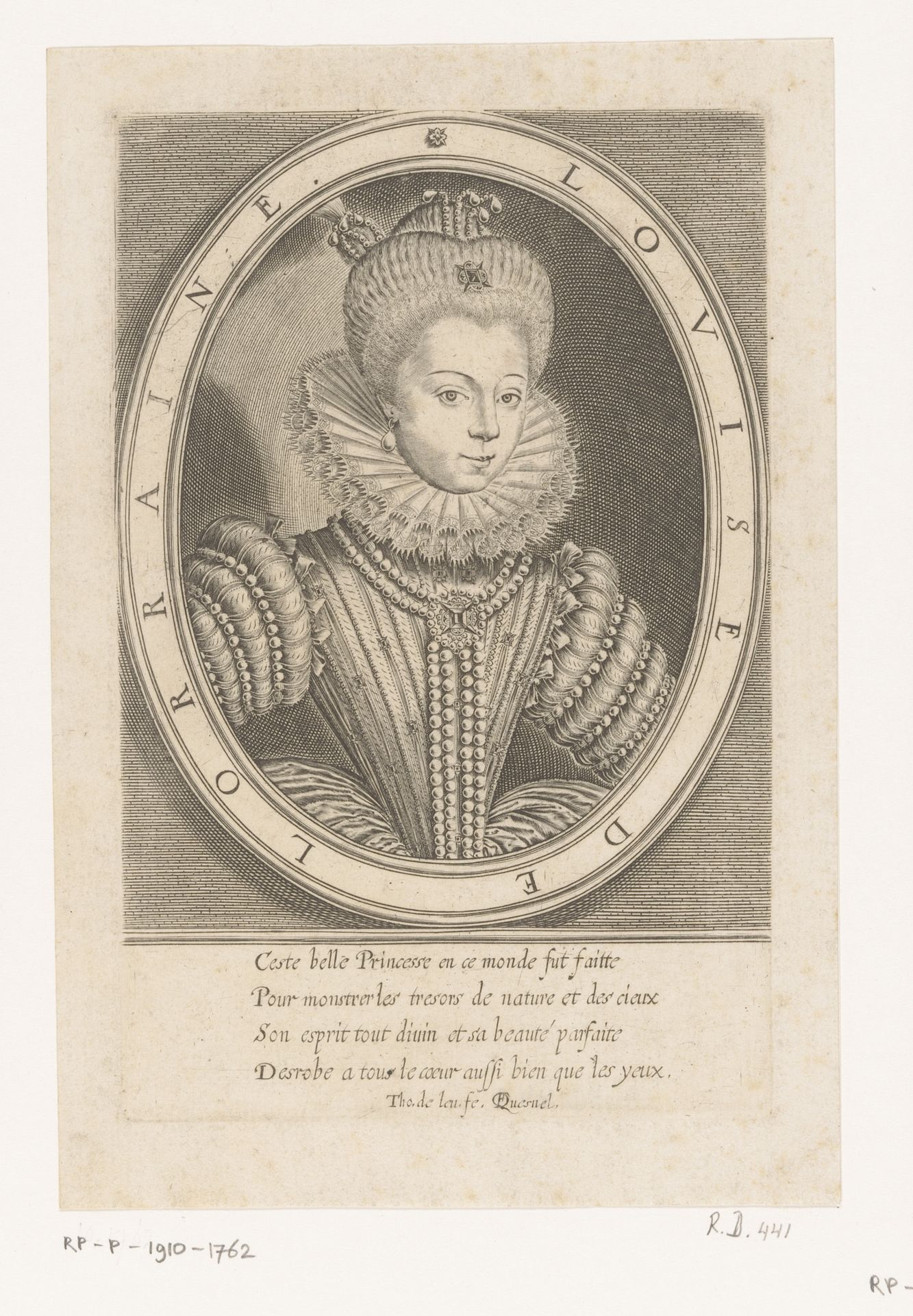 Portret van Louise van Lotharingen by Thomas de Leu