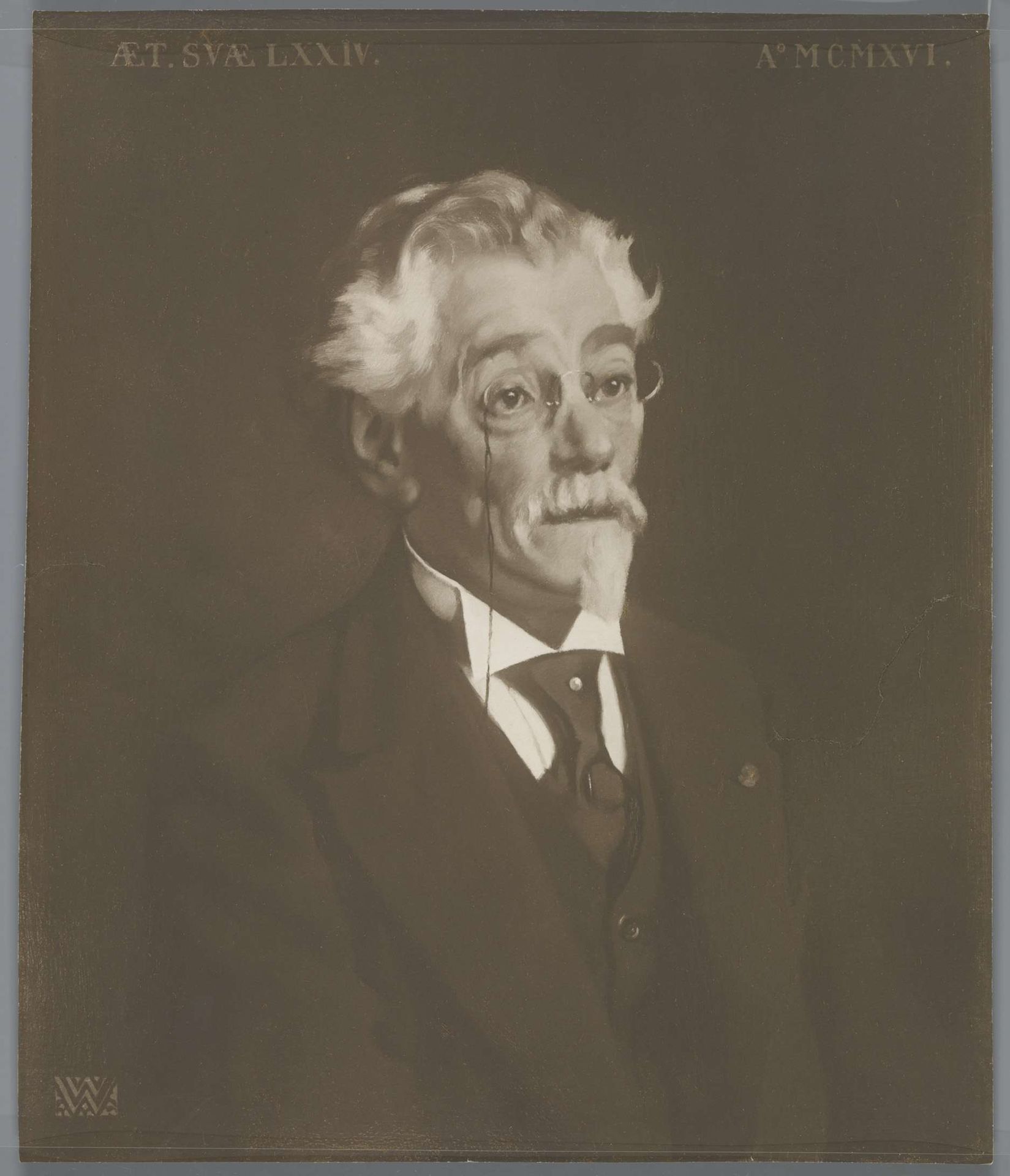 Reproductie naar schilderij van Willem Witsen van een portret van een man by Anonymous