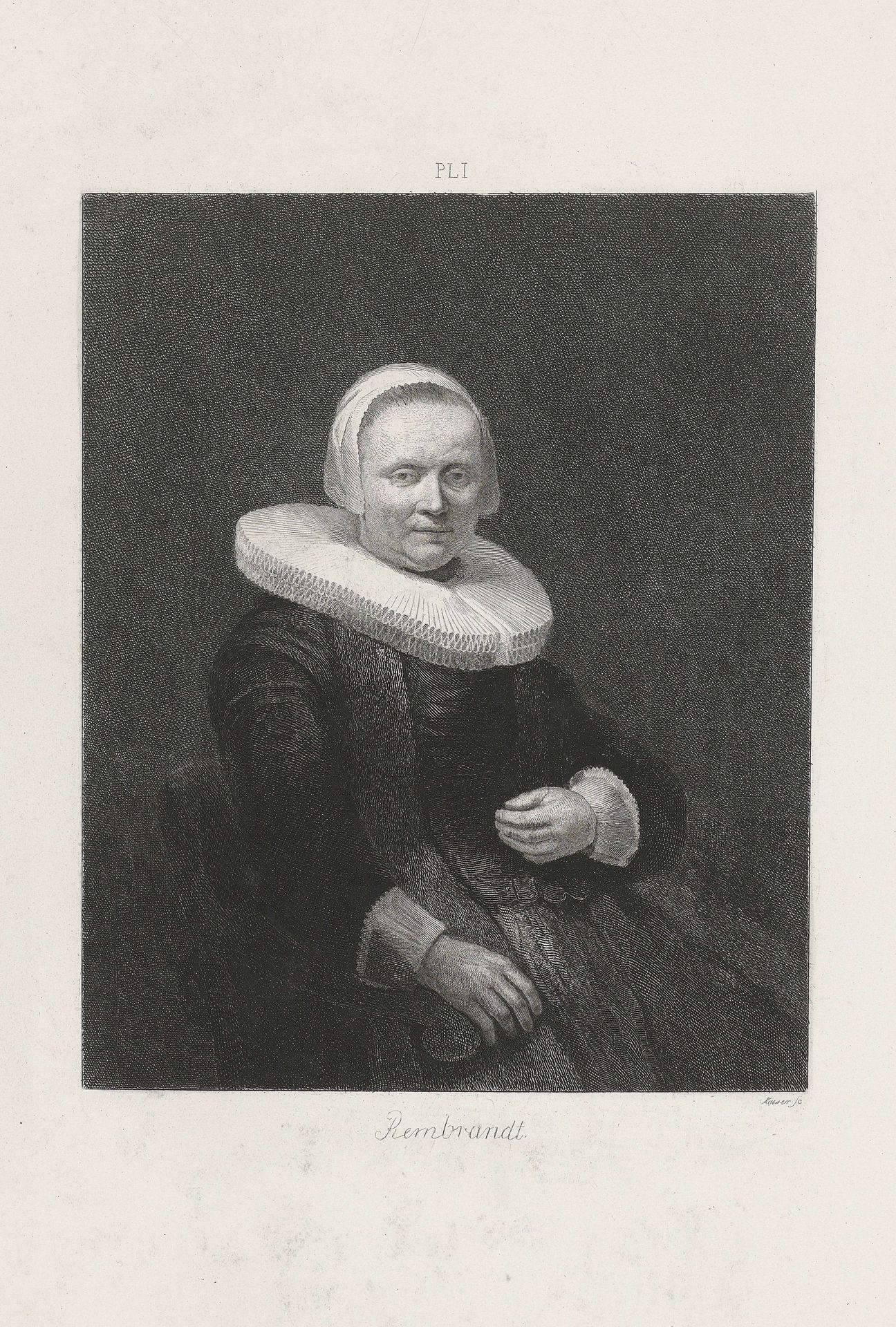 Portret van een zittende vrouw by Johann Wilhelm (I) Kaiser