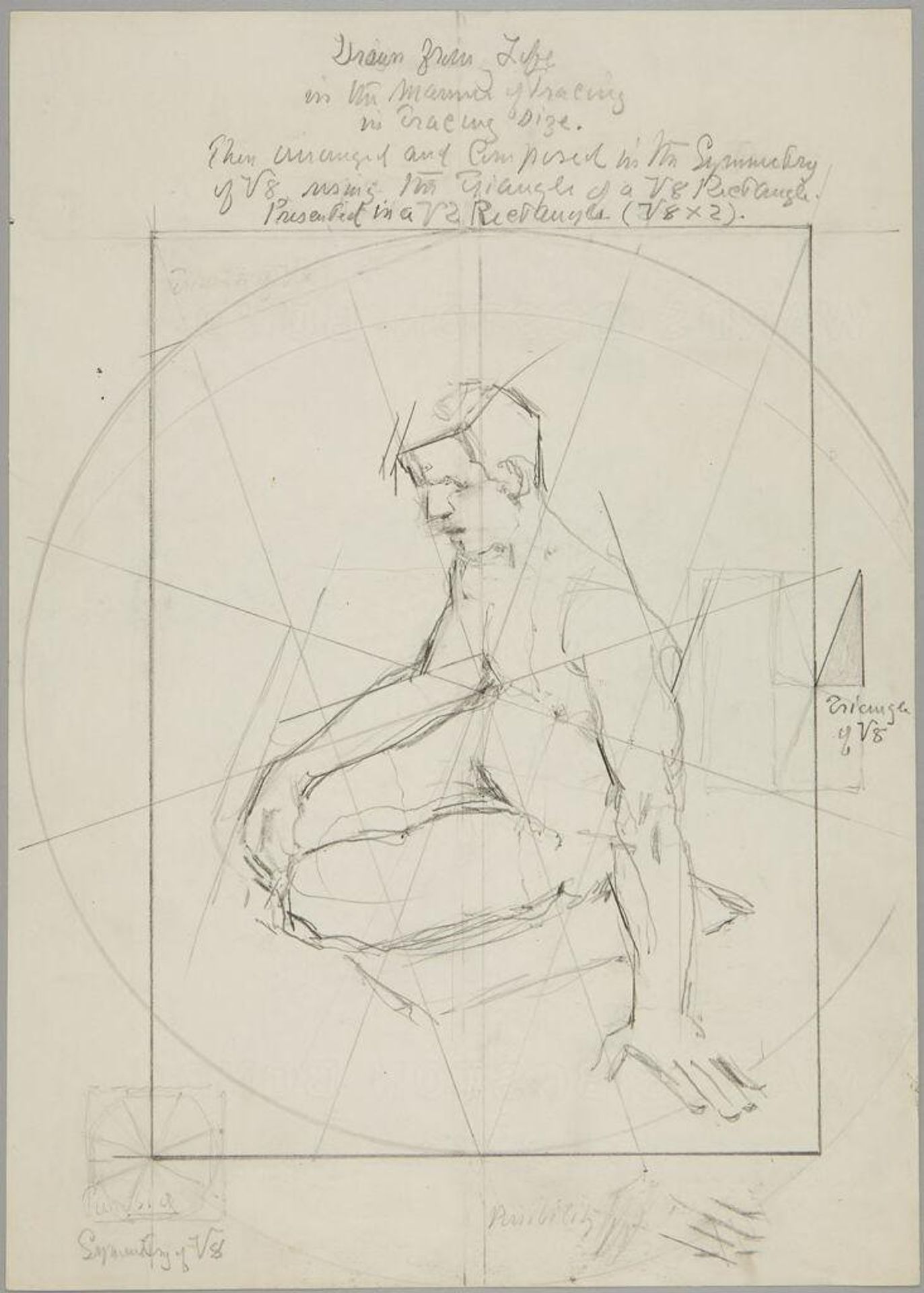 Seated Male Nude Leaning on his Left Hand by Denman Waldo Ross
