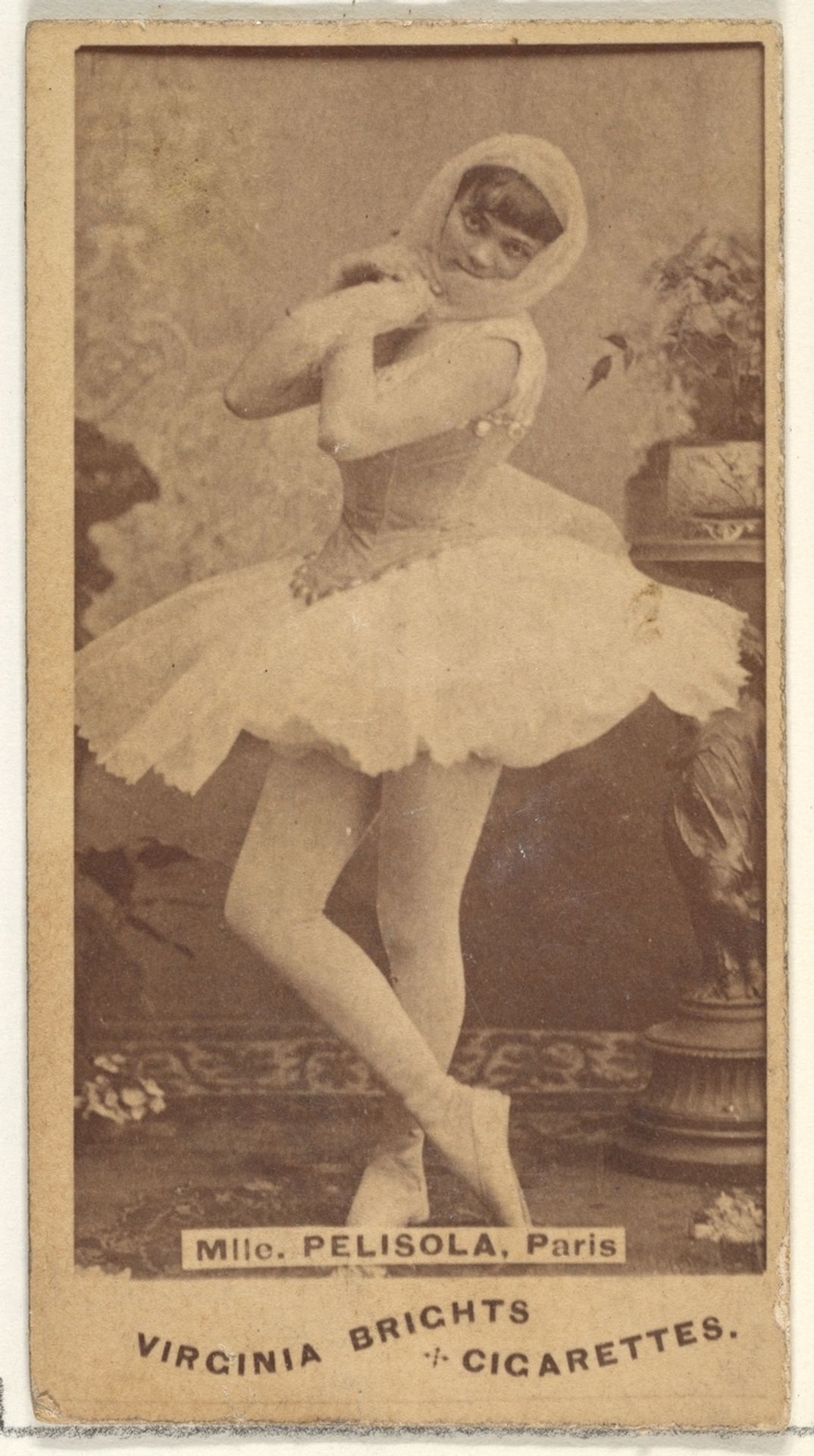 Mlle. Pelisola, Paris, from the Actors and Actresses series (N45, Type 1) for Virginia Brights Cigarettes by Allen & Ginter