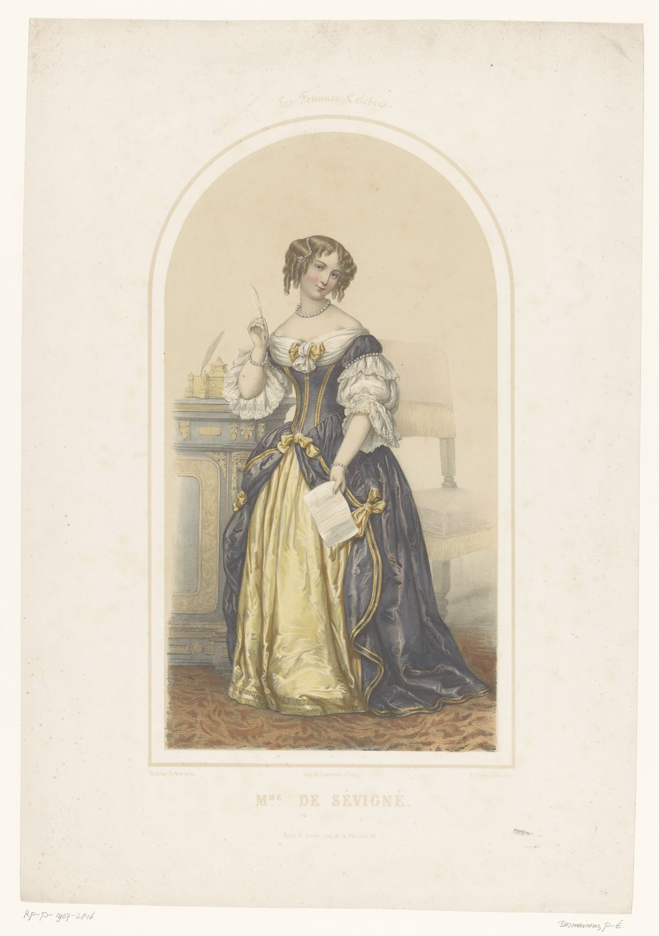 Portret van Madame de Sévigné by Émilien Desmaisons