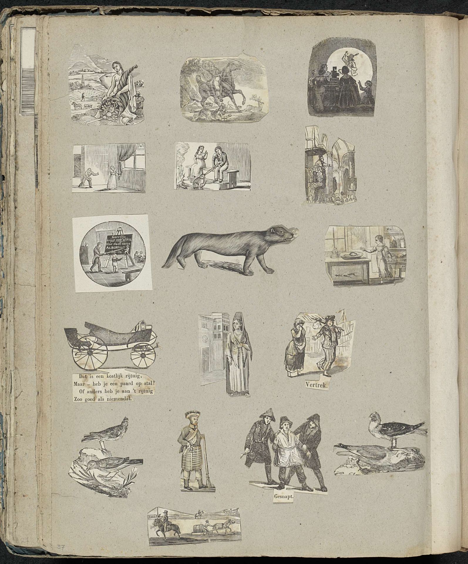 Albumblad met diverse voorstellingen by Alexander Cranendoncq
