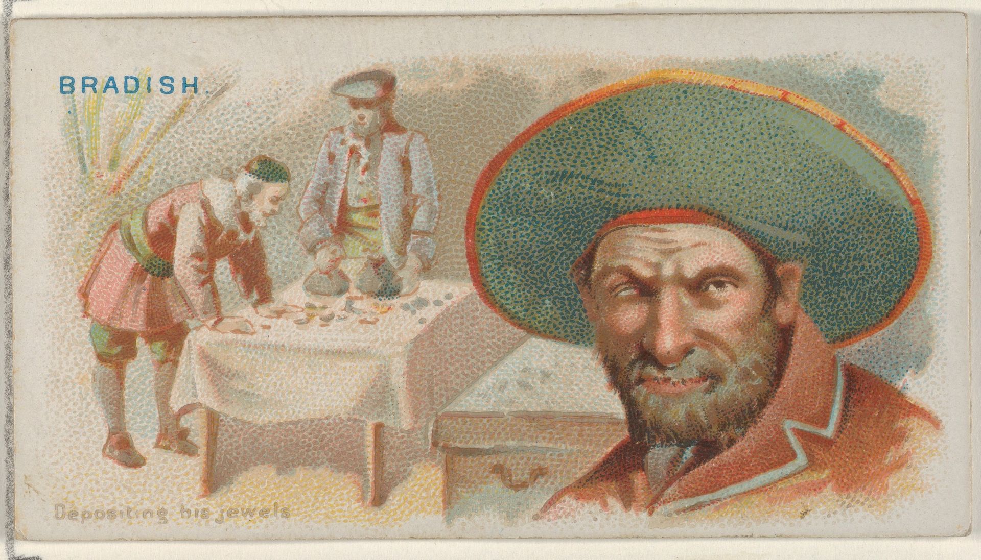 Joseph Bradish, Depositing His Jewels, from the Pirates of the Spanish Main series (N19) for Allen & Ginter Cigarettes by Allen & Ginter