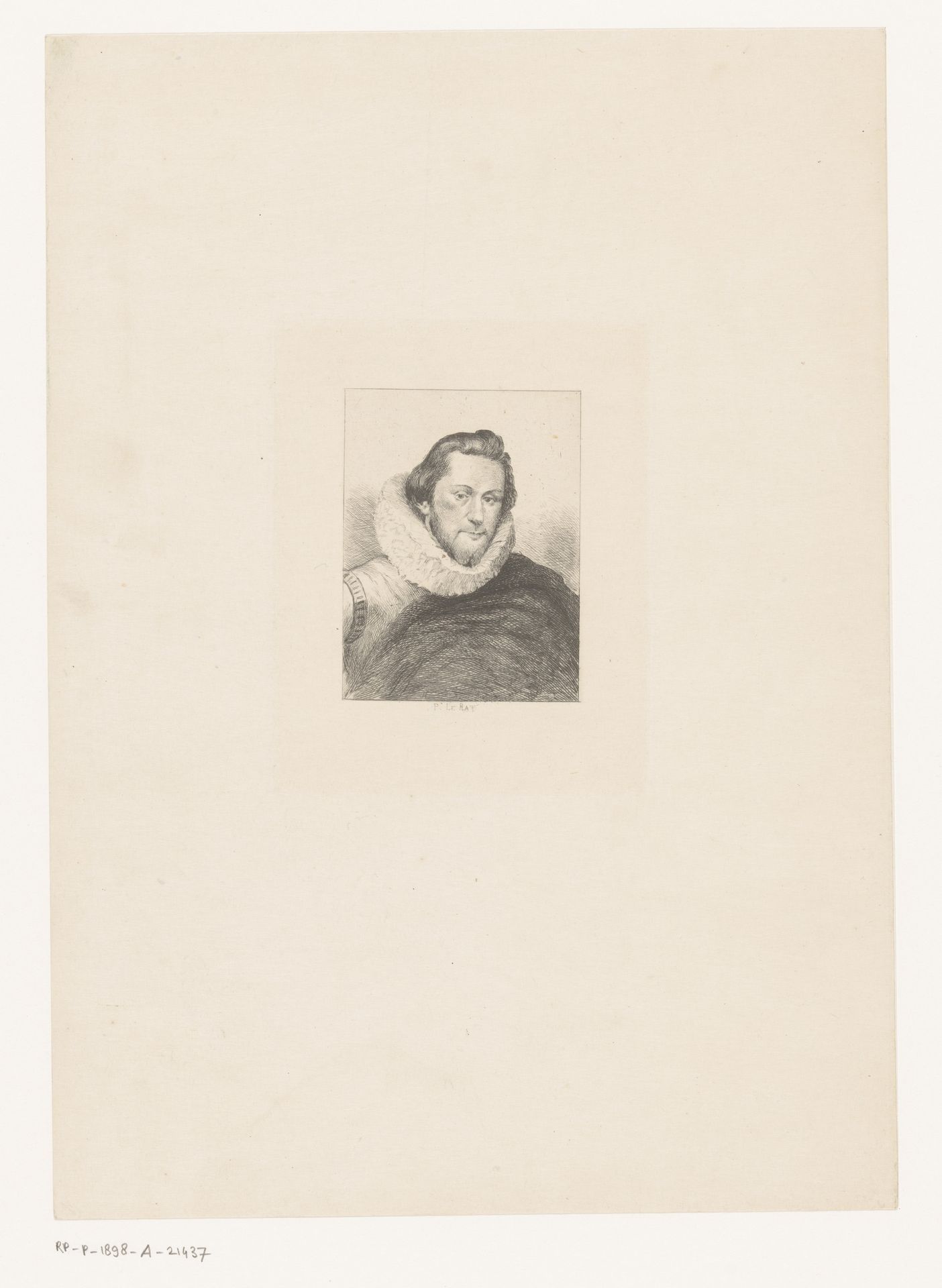 Portret van Adriaen Pietersz. van de Venne by Paul-Edme Le Rat
