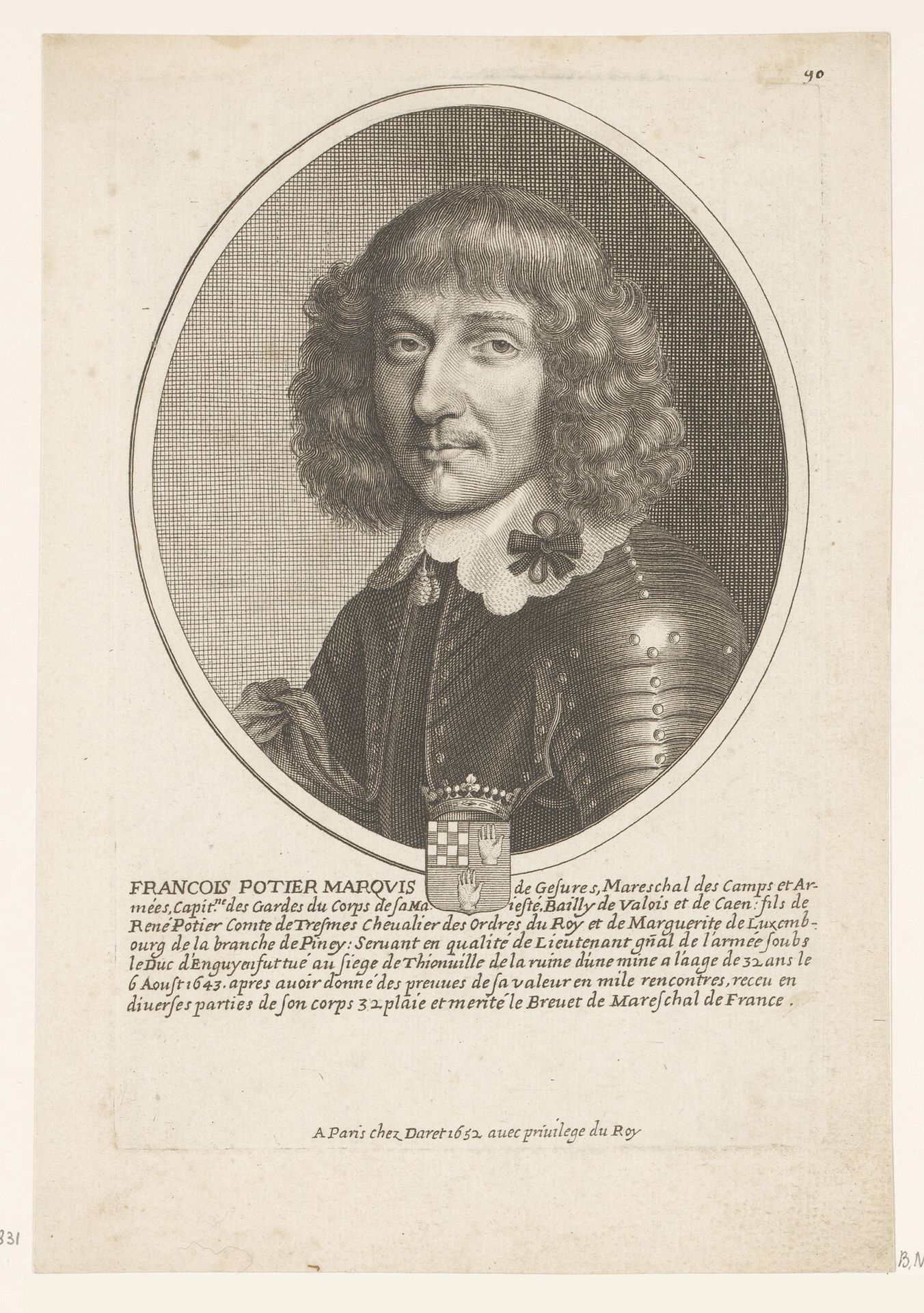 Portret van François Potier by Pierre Daret
