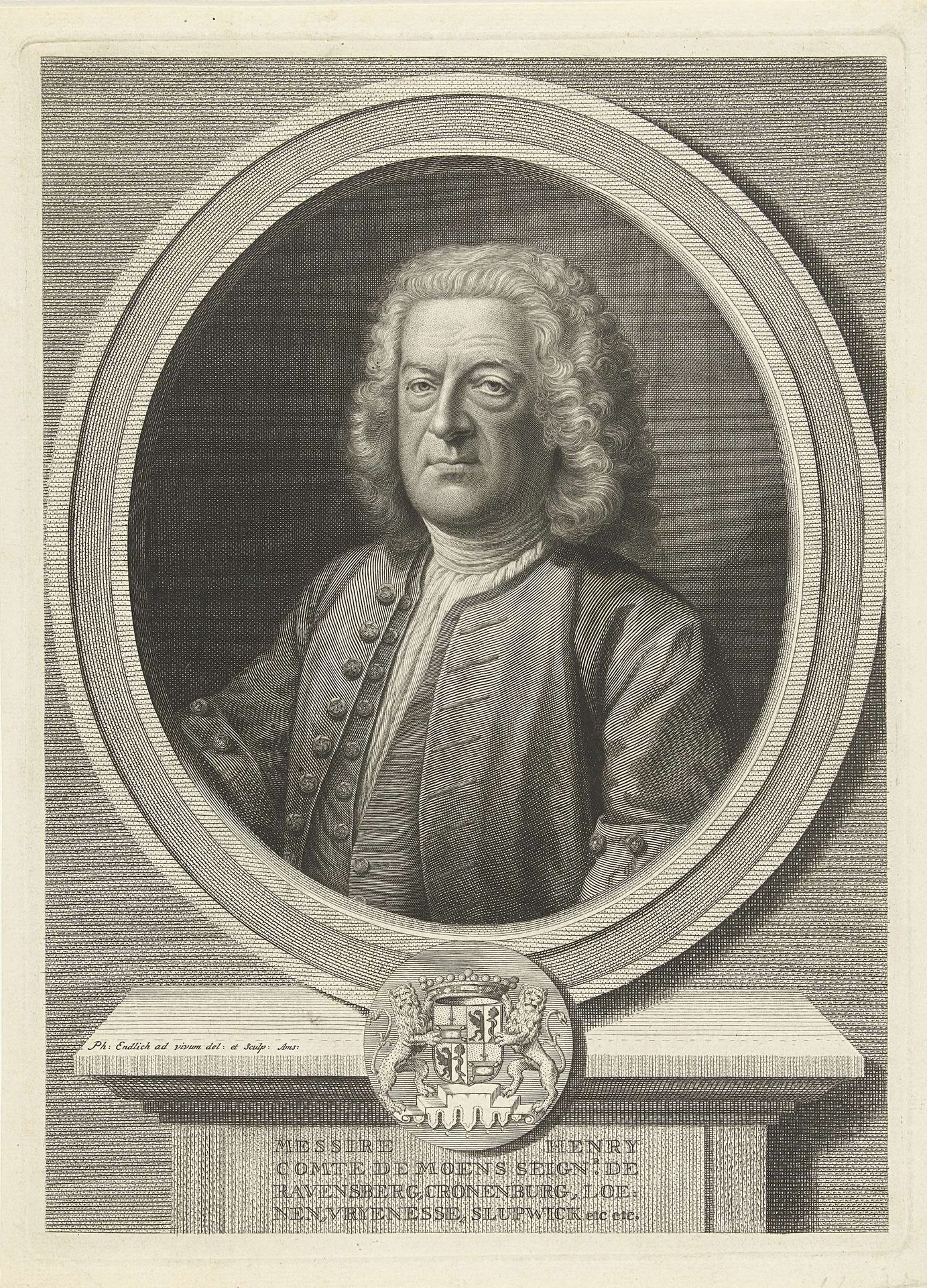 Portret van Hendrik Moens by Philippus Endlich
