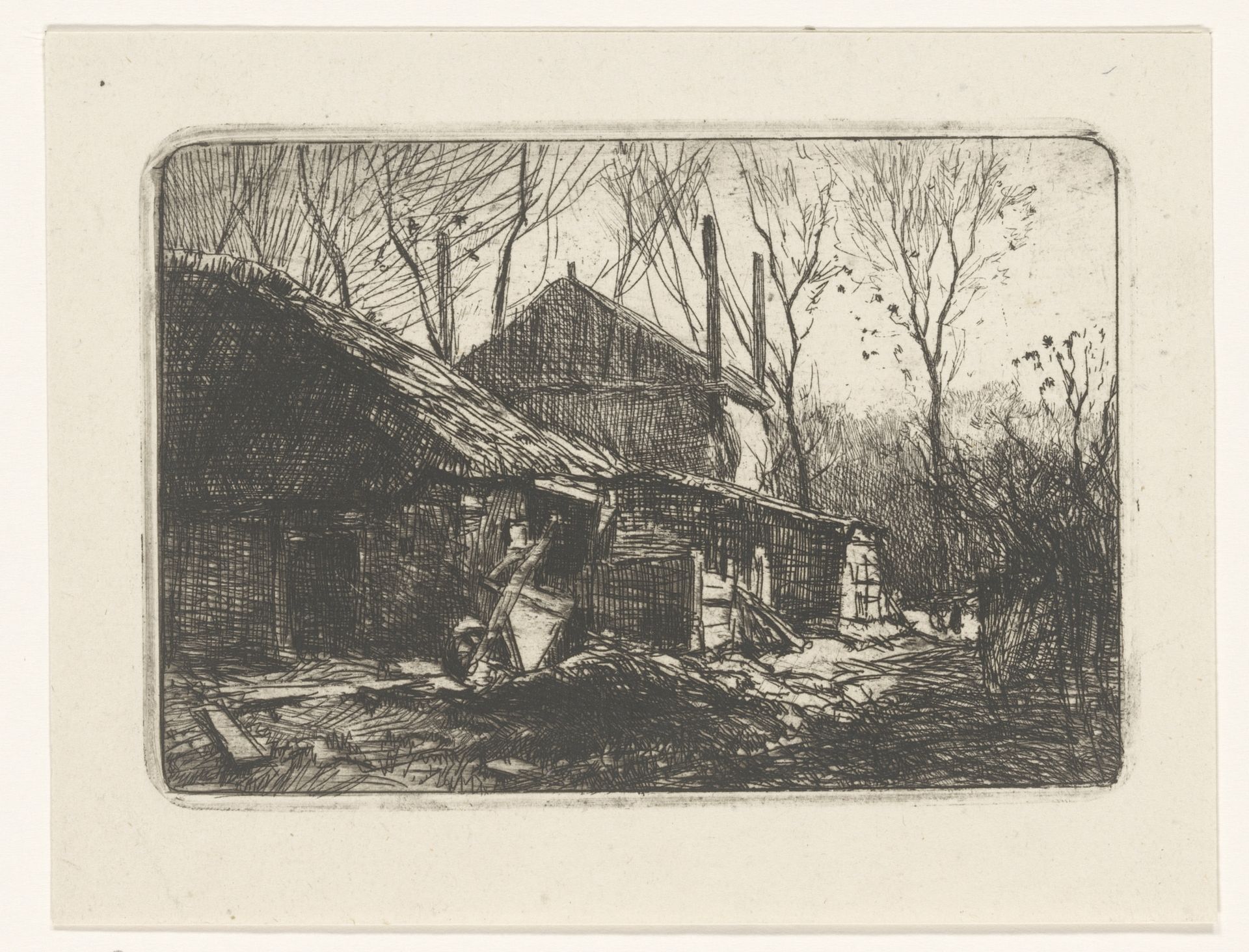 Boerenschuur en hooiberg by Chris van der Windt