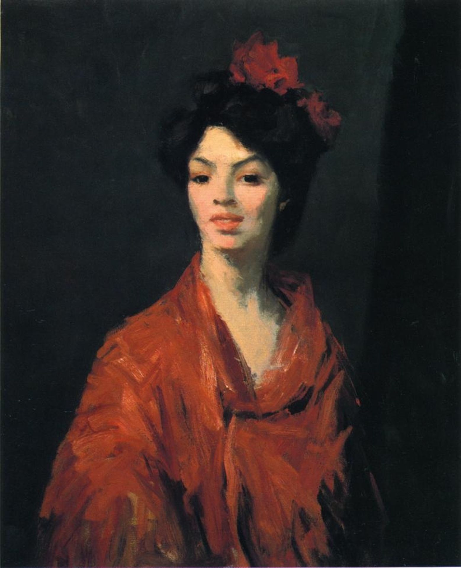 Spanish Woman in a Red Shawl by Robert Henri