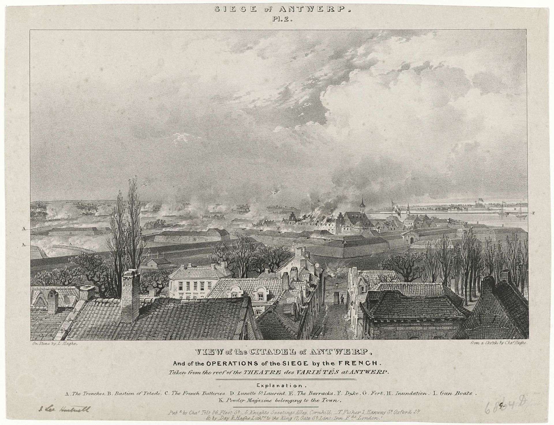 Beleg van de Citadel van Antwerpen, 1832 by Louis Haghe