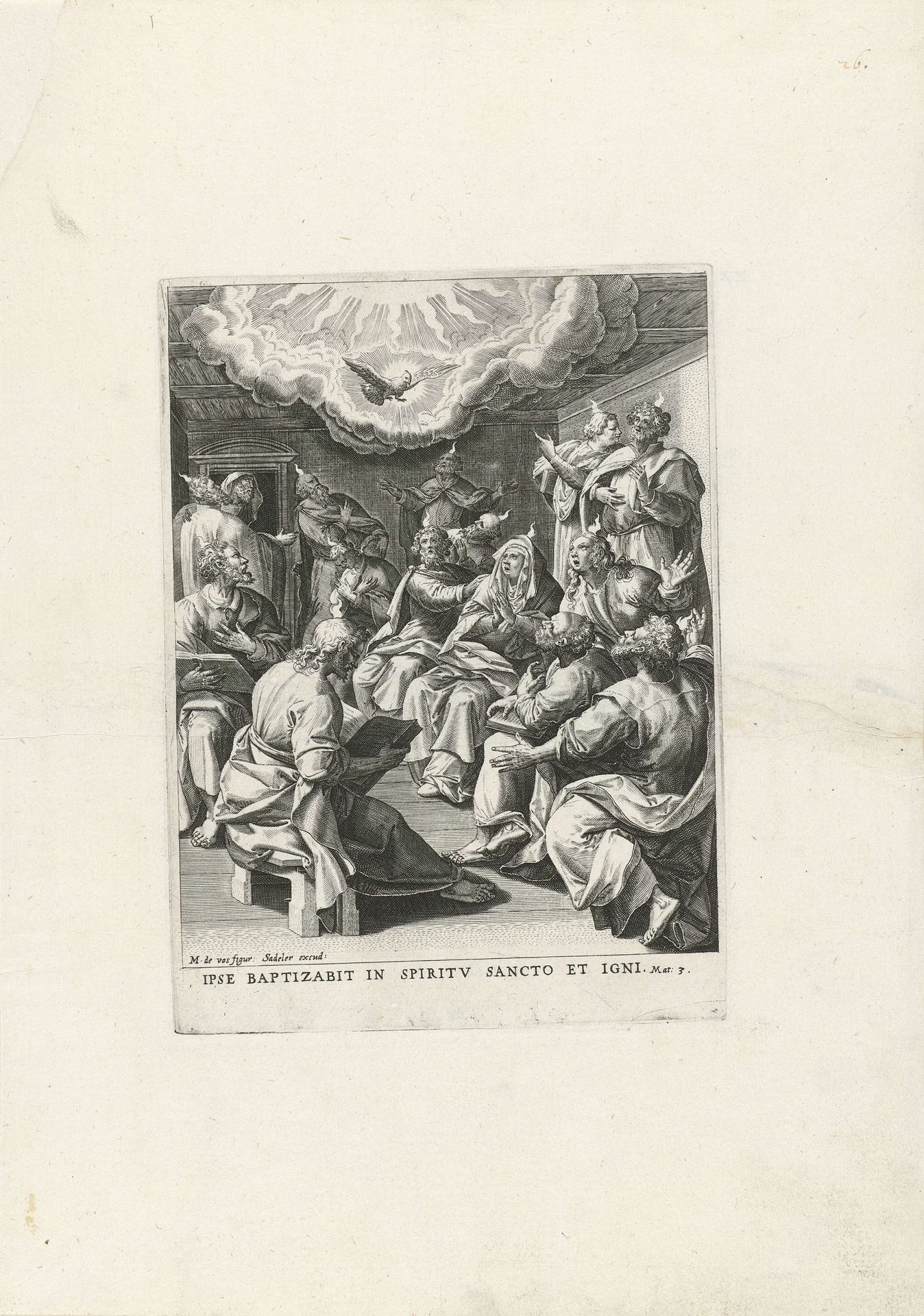 Uitstorting van de Heilige Geest by Johann Sadeler I