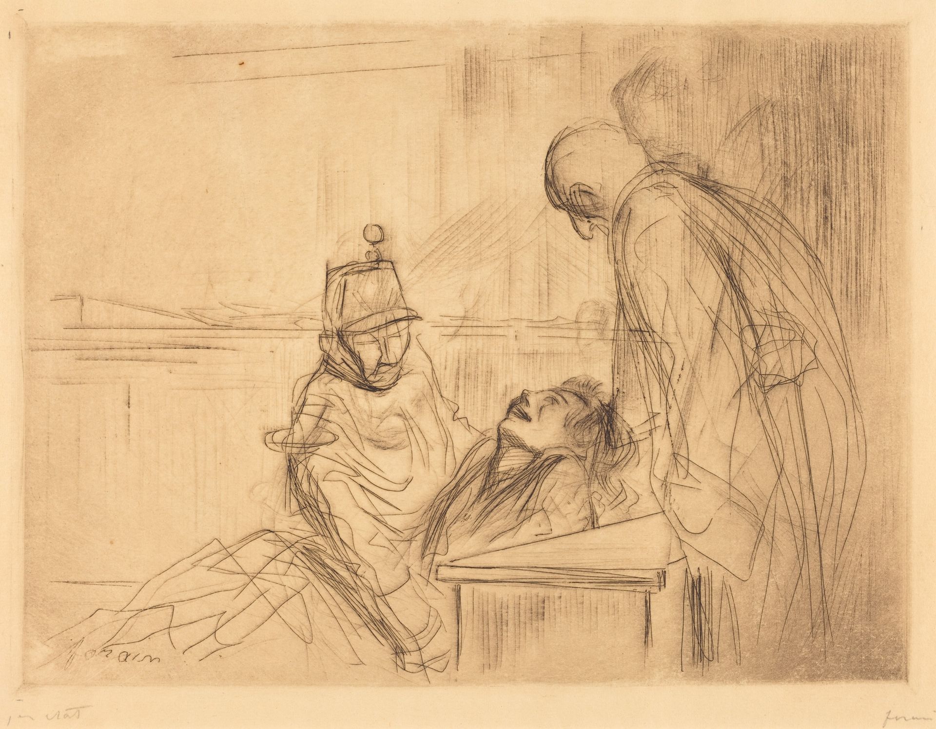 Fainting at the Hearing by Jean-Louis Forain