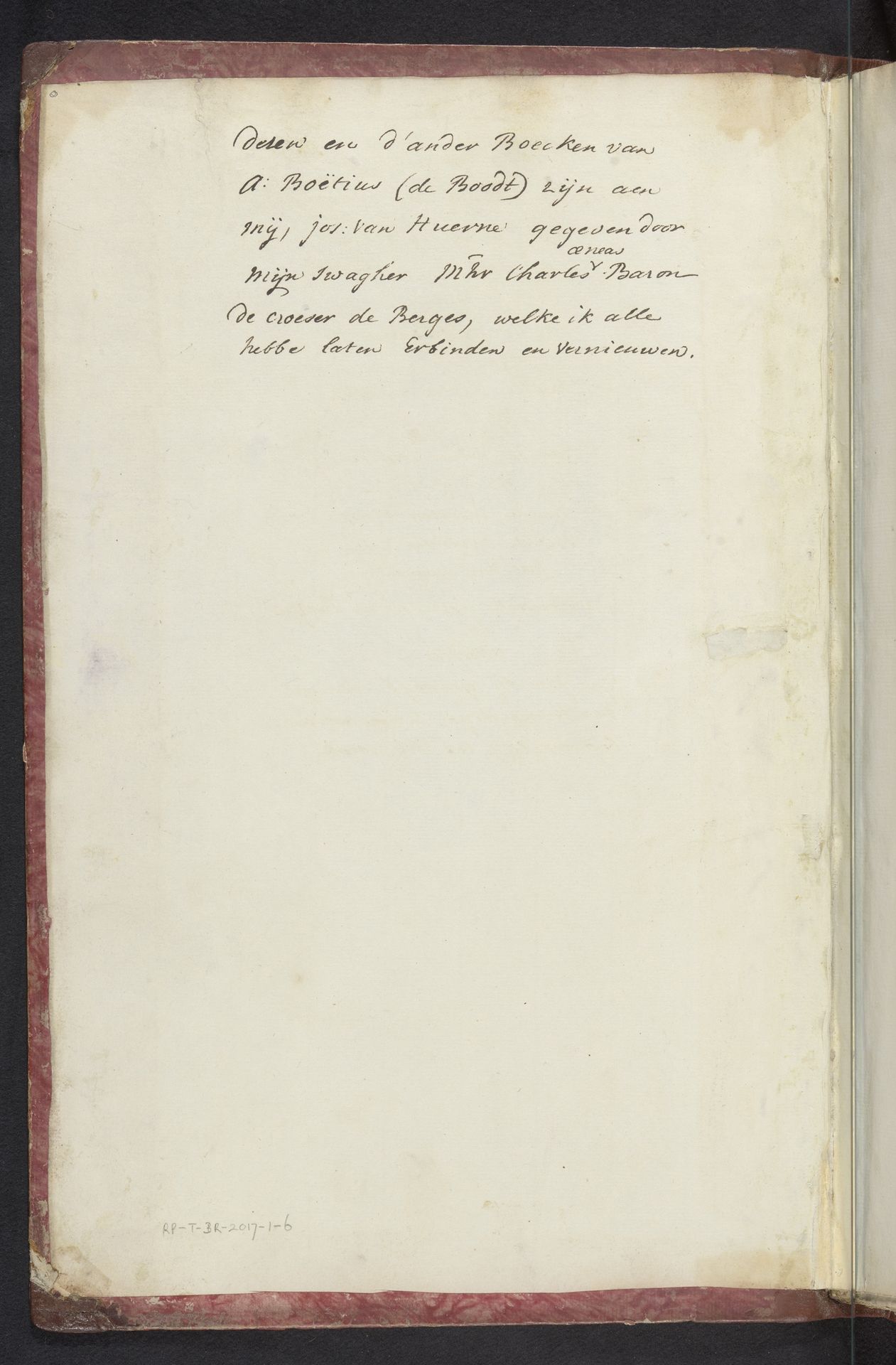 Notitie over de herkomst van het album by Joseph van Huerne