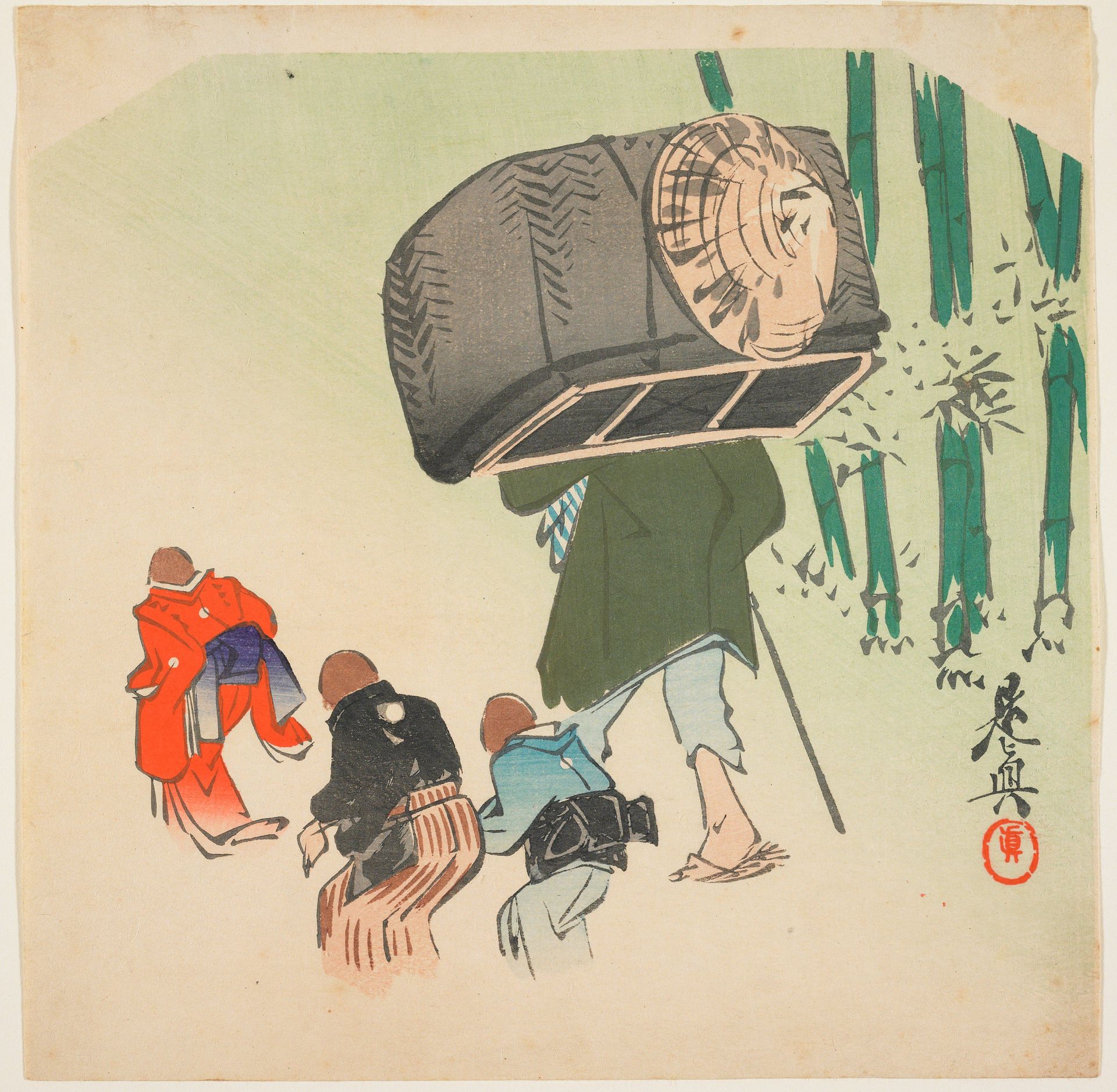 Scene from the -Toungue-cut Sparrow- by Shibata Zeshin