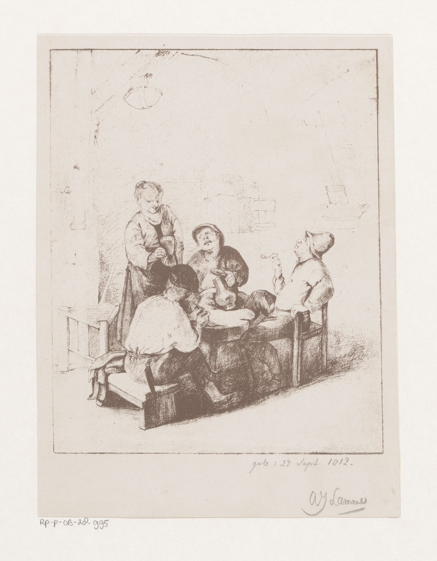 Drinkend gezelschap by Ary Johannes Lamme