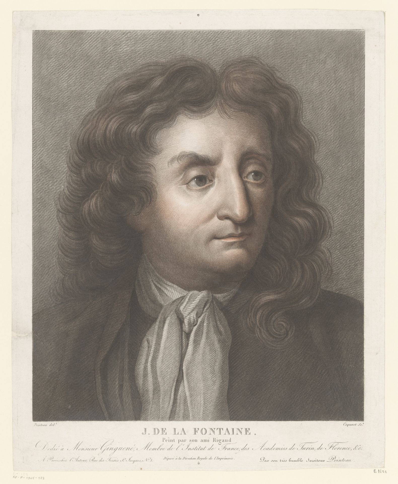 Portret van Jean de La Fontaine by Pierre Charles Coqueret
