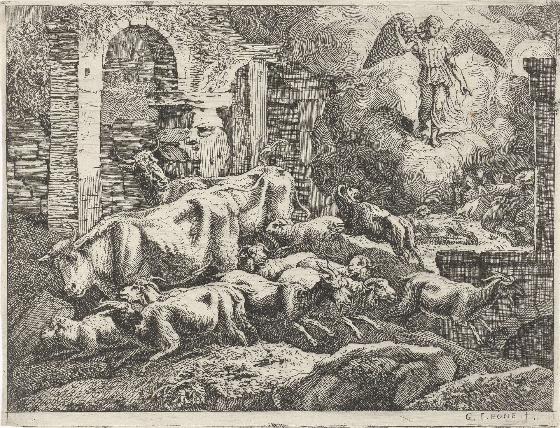 Verkondiging aan de herders by Govert van der Leeuw