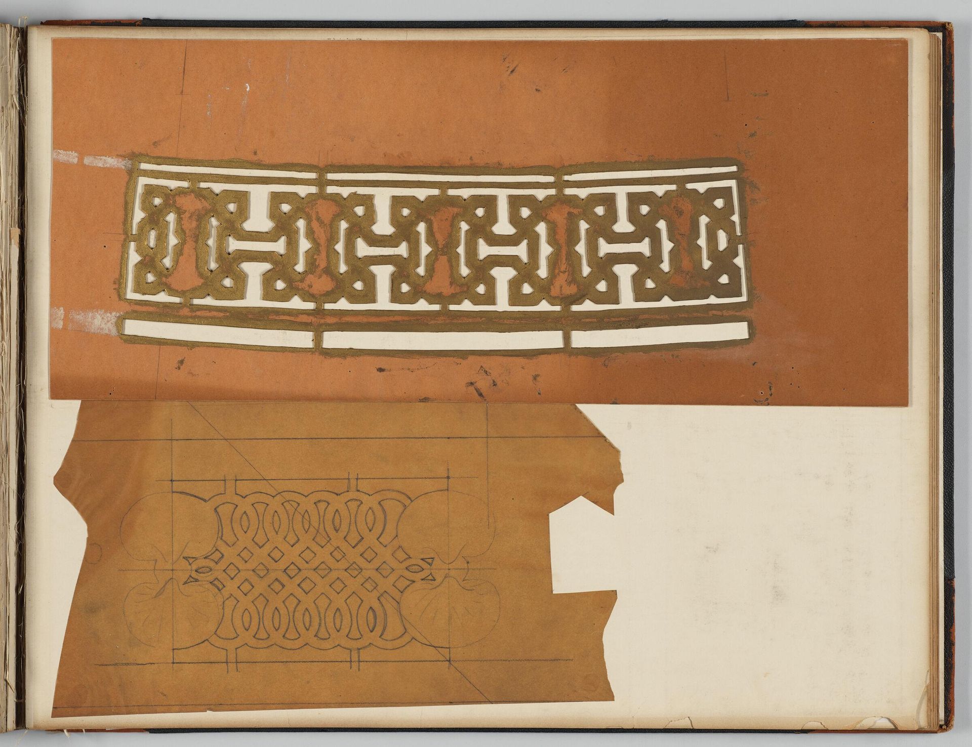 Album Leaf with Stencil and Drawing; verso: Album Leaf with Two Drawings by John Singer Sargent