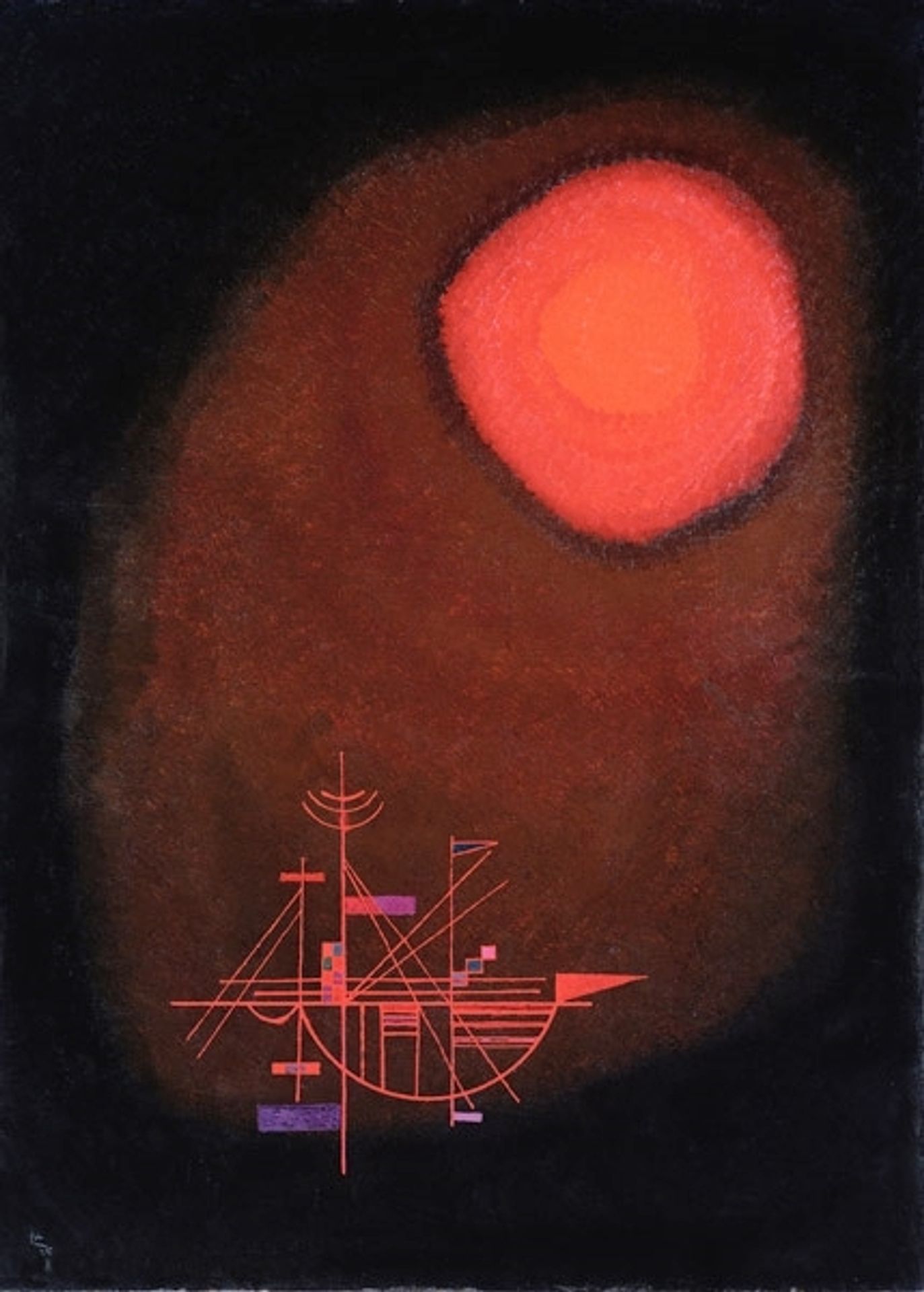 Red Sun and Ship by Wassily Kandinsky