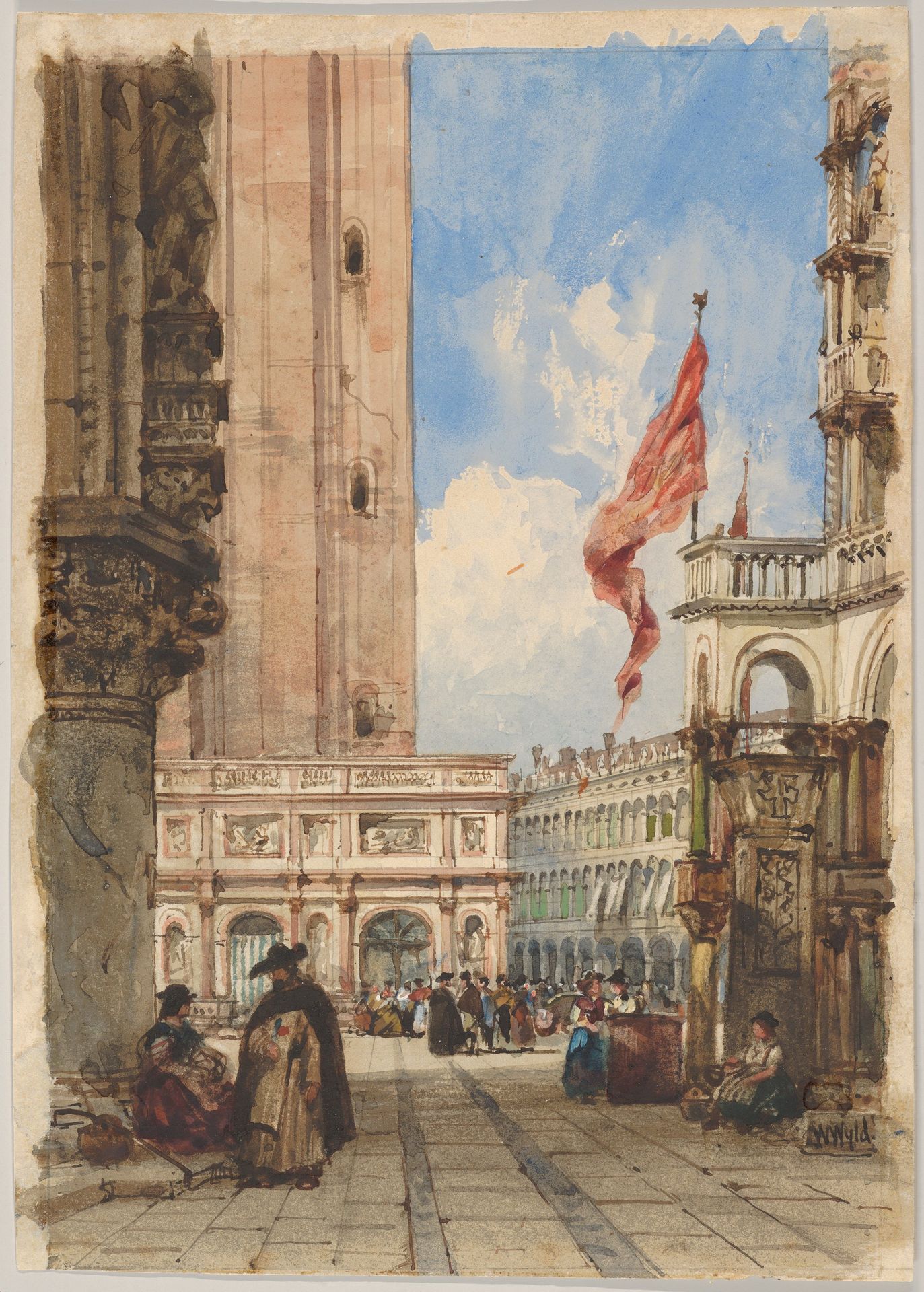 St. Mark's Square, Venice, with Loggetta by William Wyld