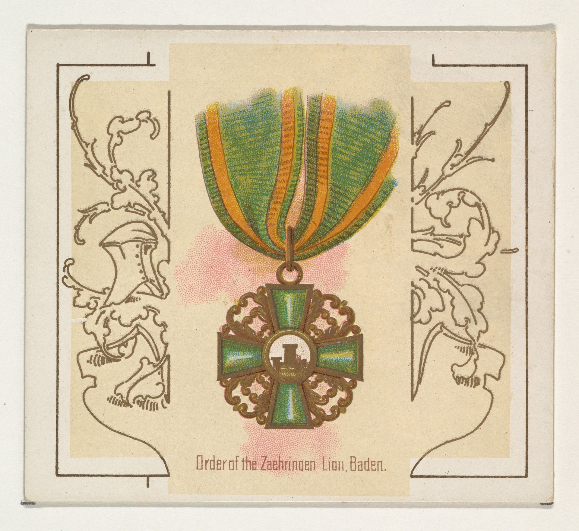 Order of the Zaehringen Lion, Baden, from the World's Decorations series (N44) for Allen & Ginter Cigarettes by Allen & Ginter