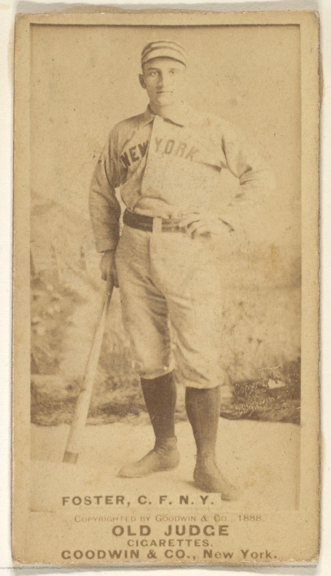 Elmer Ellsworth Foster, Center Field, New York, from the Old Judge series (N172) for Old Judge Cigarettes by Goodwin & Company
