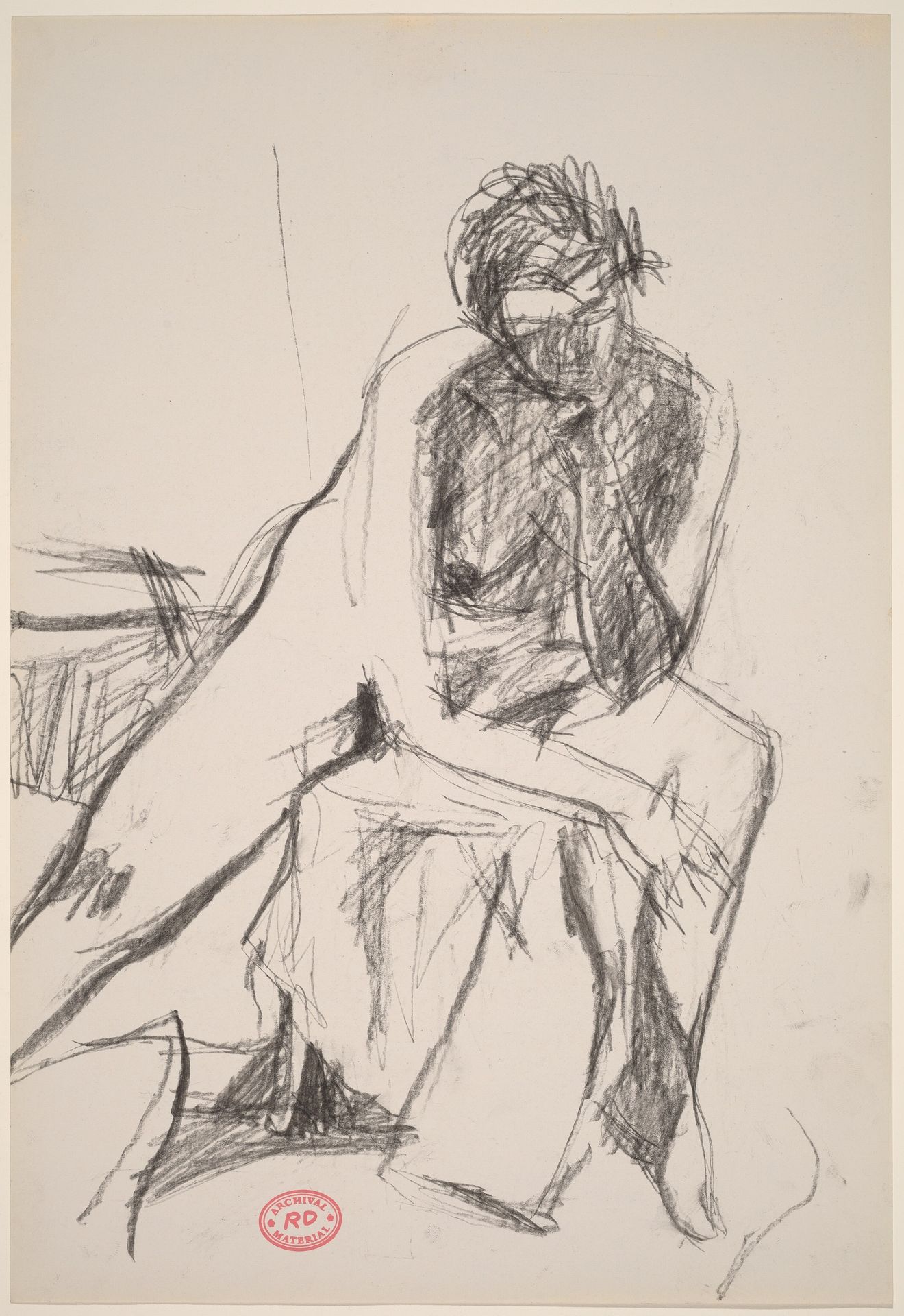 Untitled [seated female nude leaning on left arm] by Richard Diebenkorn